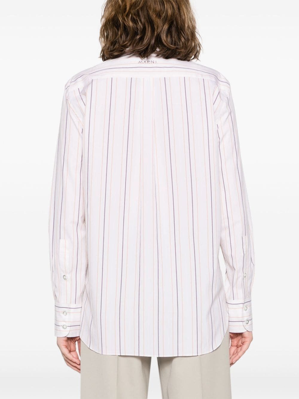 Marni o1f1d3z0525 Striped Cotton Shirt in Multicolor Size XL / US 12-14 / IT 48-50 - 4 Thumbnail