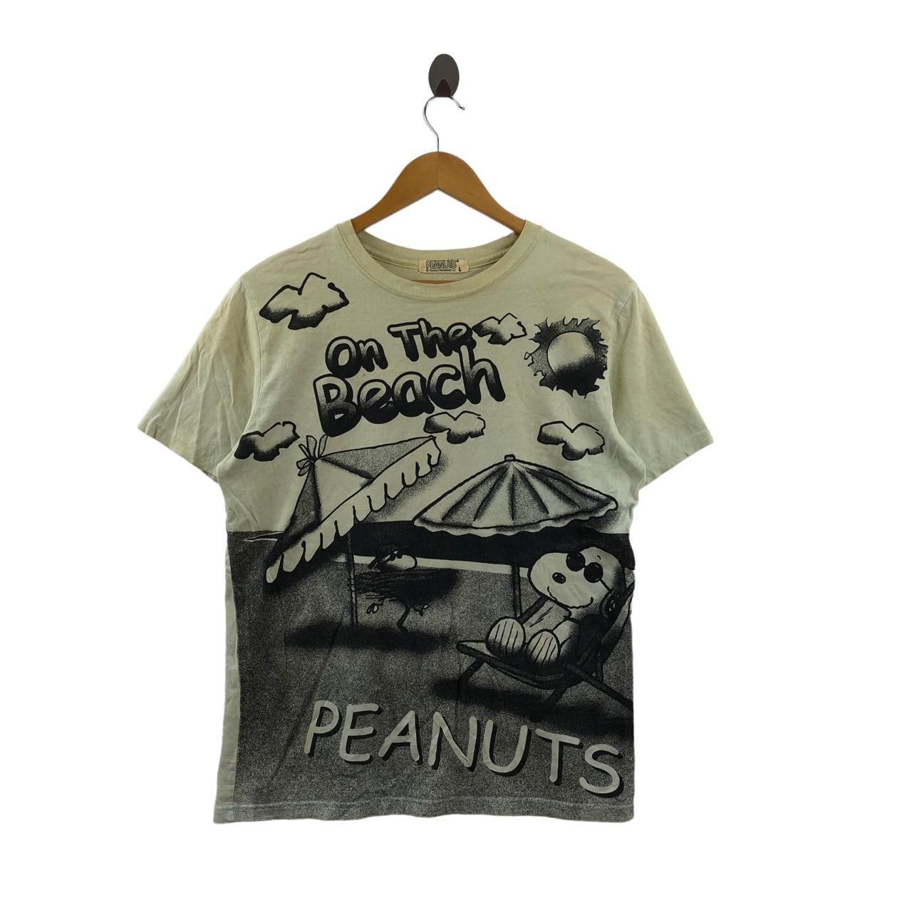 Peanuts PEANUTS SNOOPY CARTOON On The Beach Tee Shirt Comic Strip Size L / US 10 / IT 46 - 1 Thumbnail