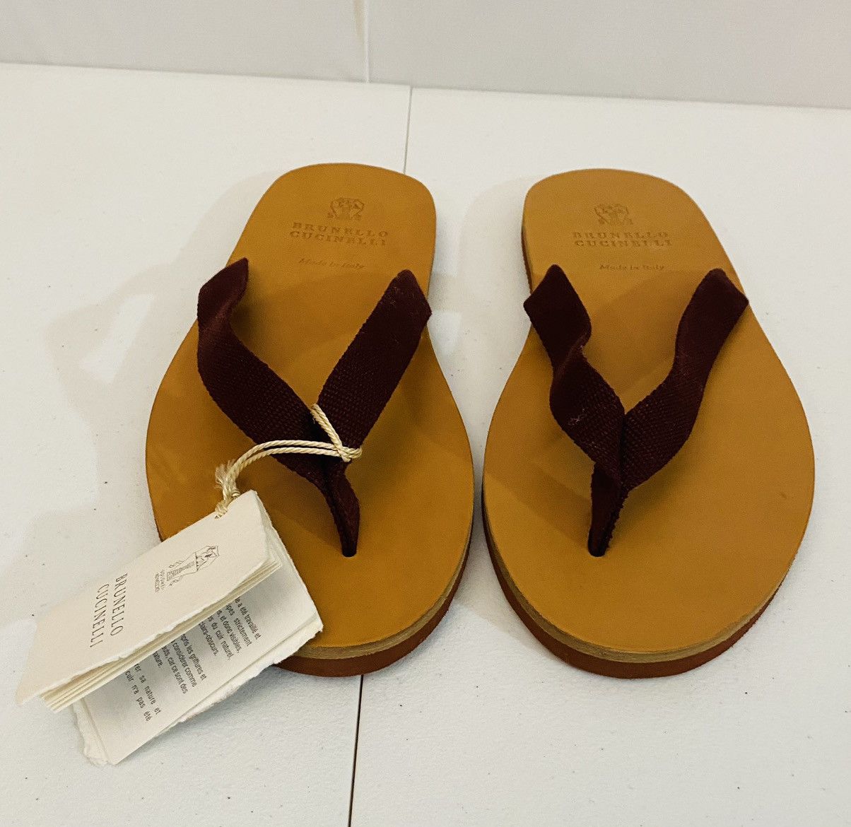Brunello Cucinelli Brunello Cucinelli 🇮🇹 Dk Red Kanvas Resort Pool Sandal 39 New Size US 9 / IT 39 - 7 Thumbnail