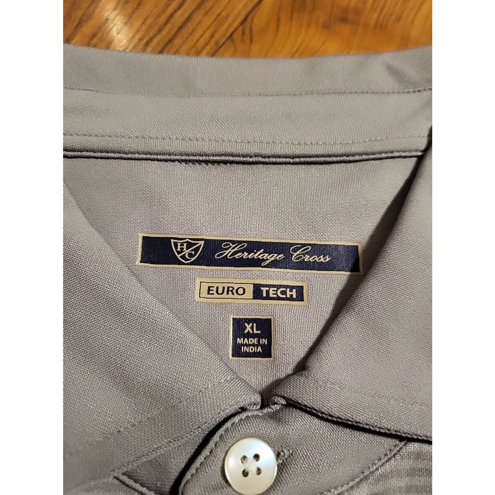 Vintage Heritage Cross Polo Men XL Gray Striped Stretch Easy Care Moisture Wicking Cross Golf Shirt Size US XL / EU 56 / 4 - 6 Thumbnail