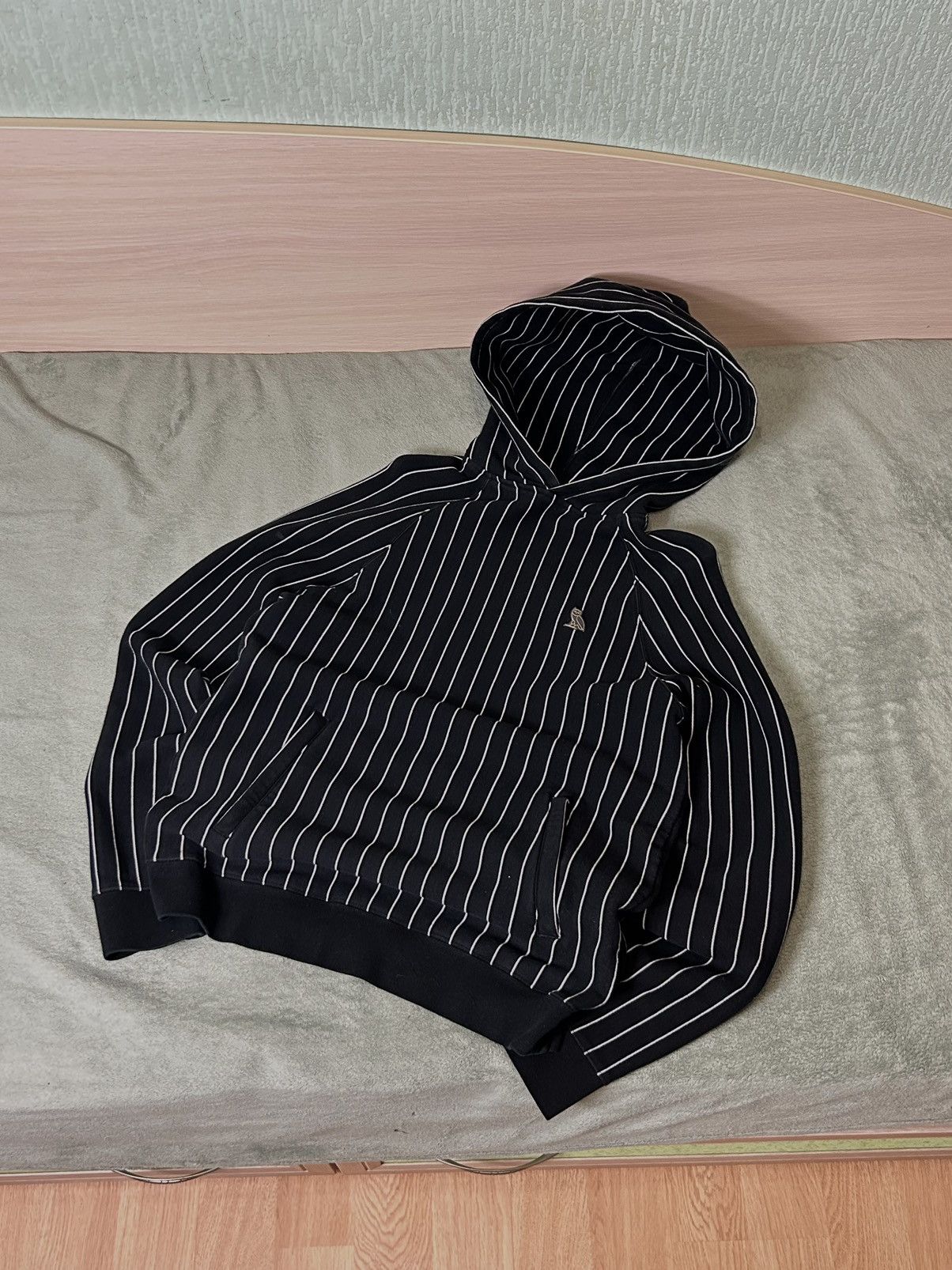 OVO Streetwear Pinstripe Hoodie – Classic Owl Embroidery