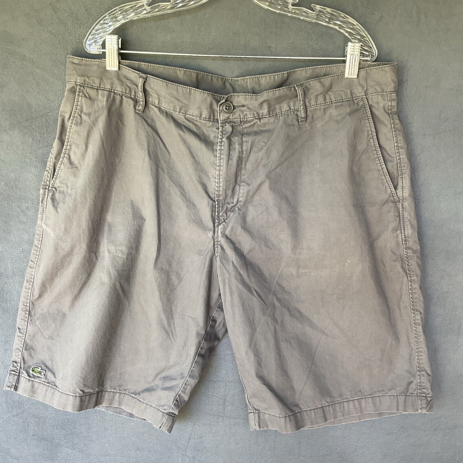 Lacoste Lacoste Shorts Mens US 38 Classic Fit Chino Gray Cotton Twil Size US 38 / EU 54 - 1 Thumbnail