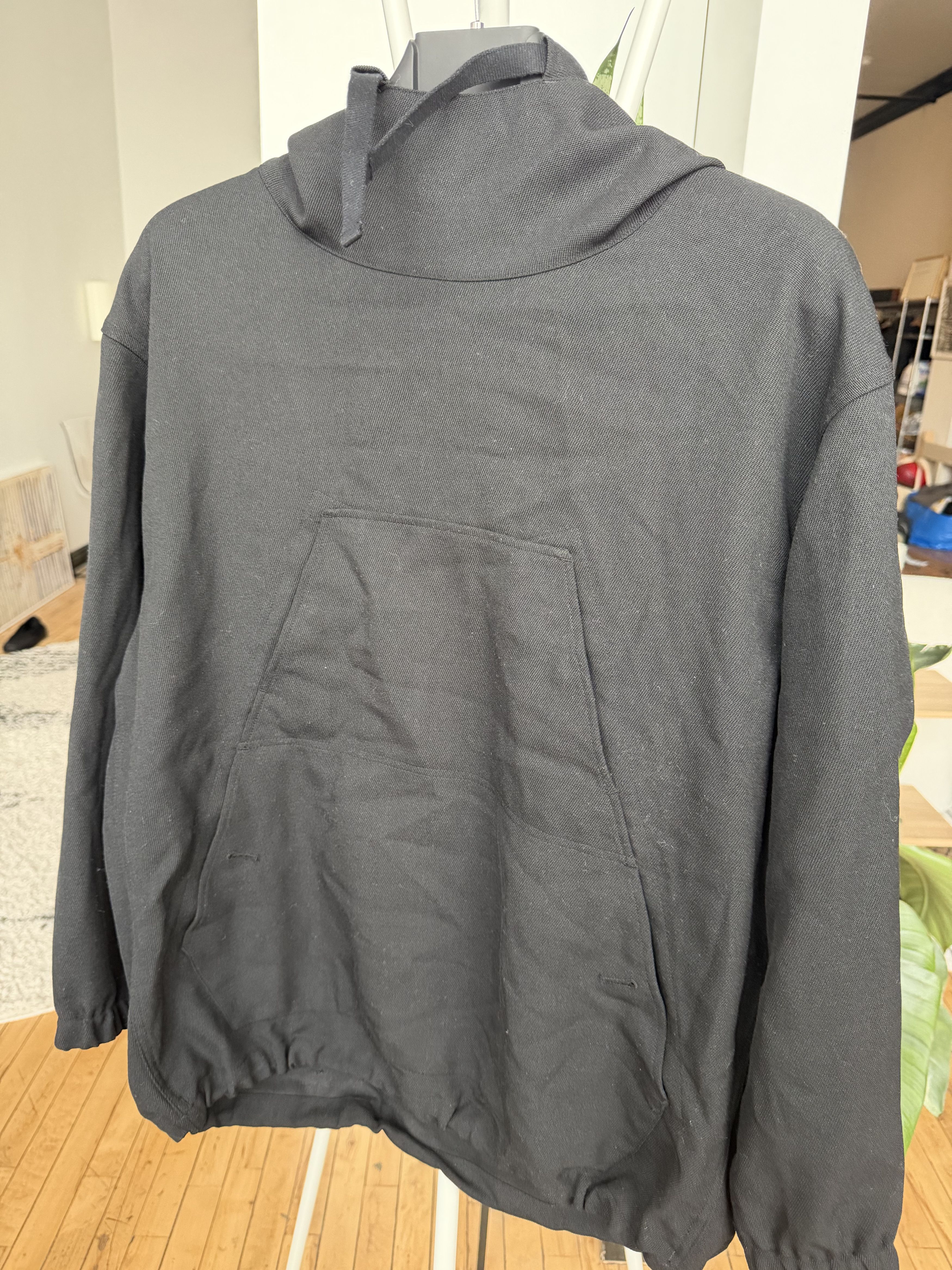 Wool blend cargo hoodie
