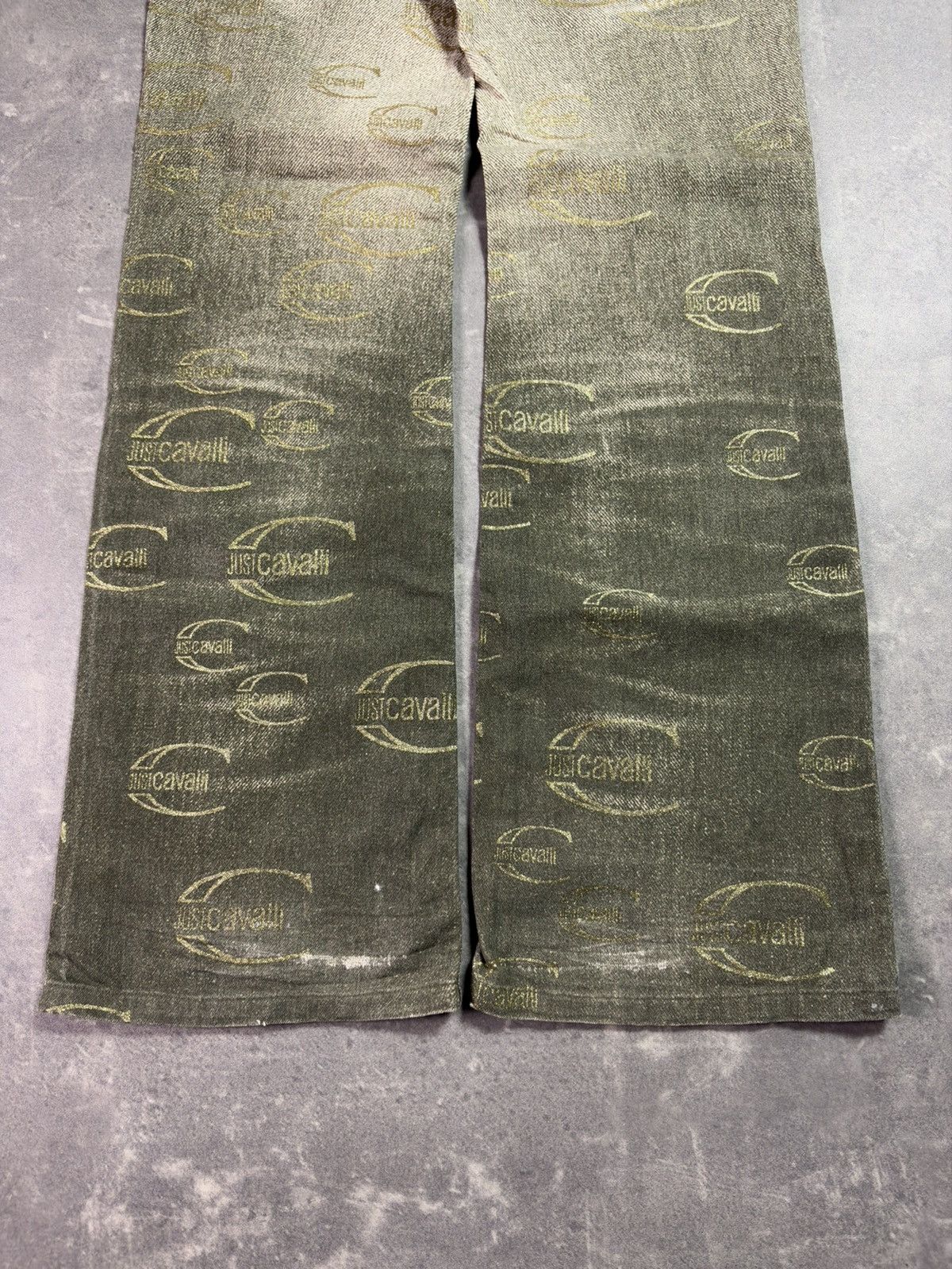 Just Cavalli 00s Just Cavalli Propaganda Multilogo Monogram Flared Jeans Size US 28 / EU 44 - 12 Thumbnail