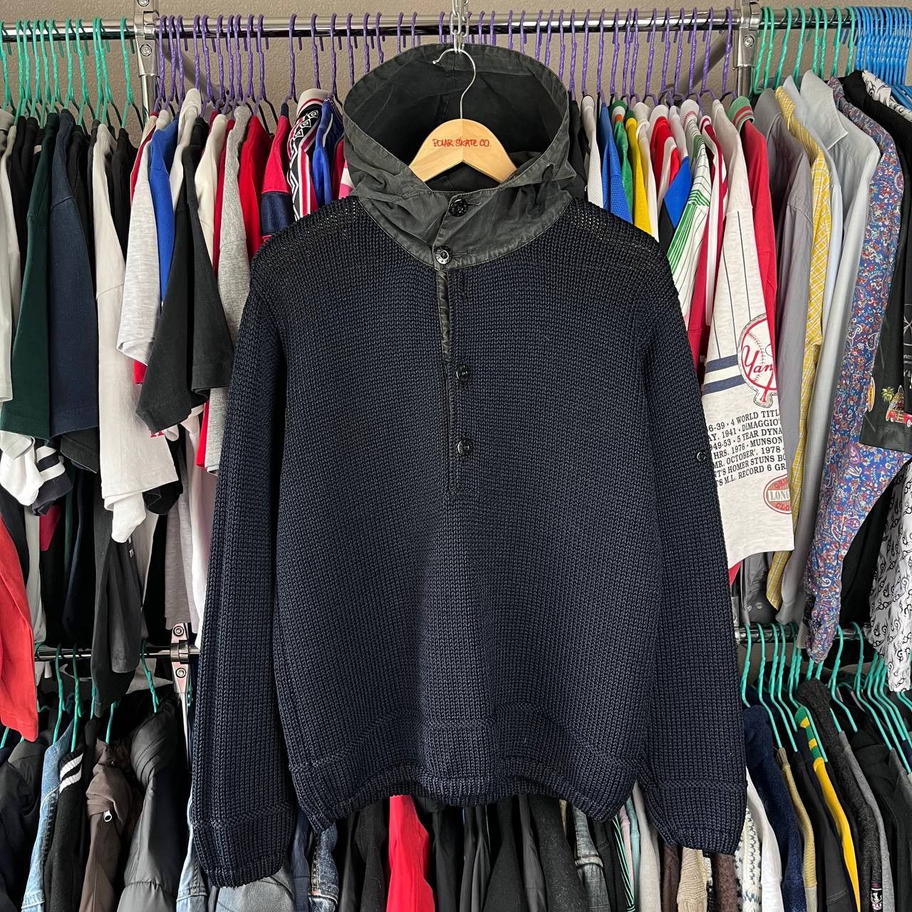 Stone Island Vintage Stone Island 1999 Knitwear Hooded Sweater Size US M / EU 48-50 / 2 - 1 Thumbnail