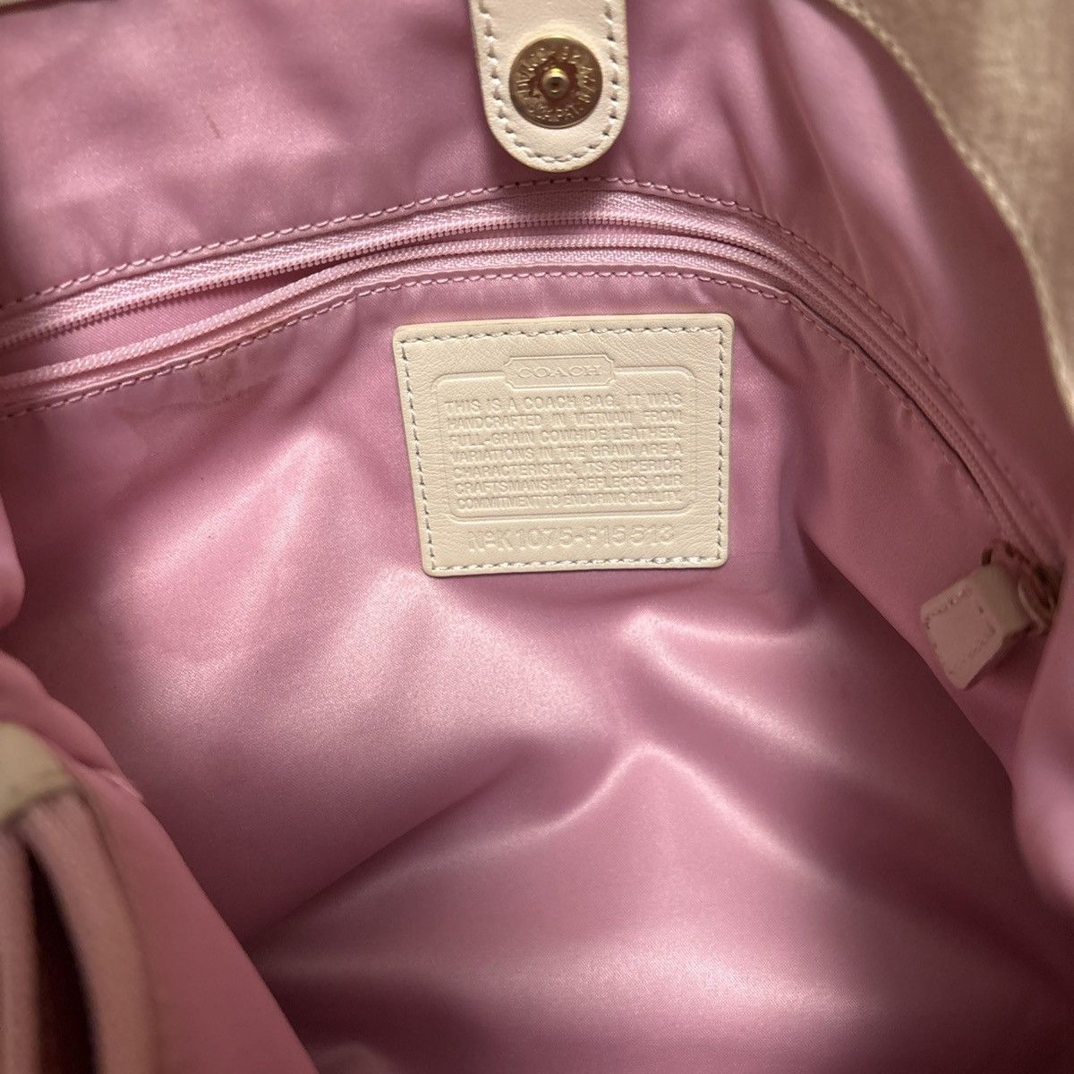 Coach Coach | Vintage Ashley Cream Leather Caryall Top Handle Size ONE SIZE - 9 Thumbnail