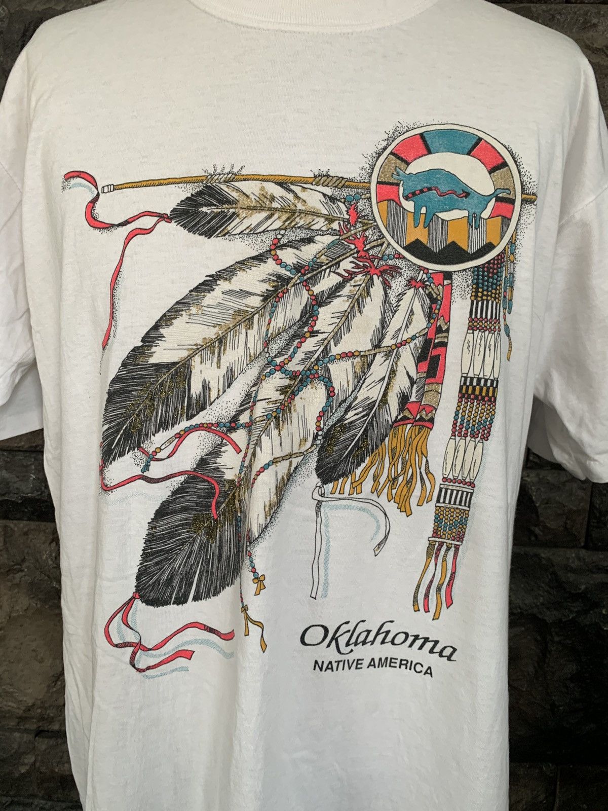 Other Vintage Oklahoma Native America Graphics Art / Artwork Tees Size US XL / EU 56 / 4 - 2 Thumbnail