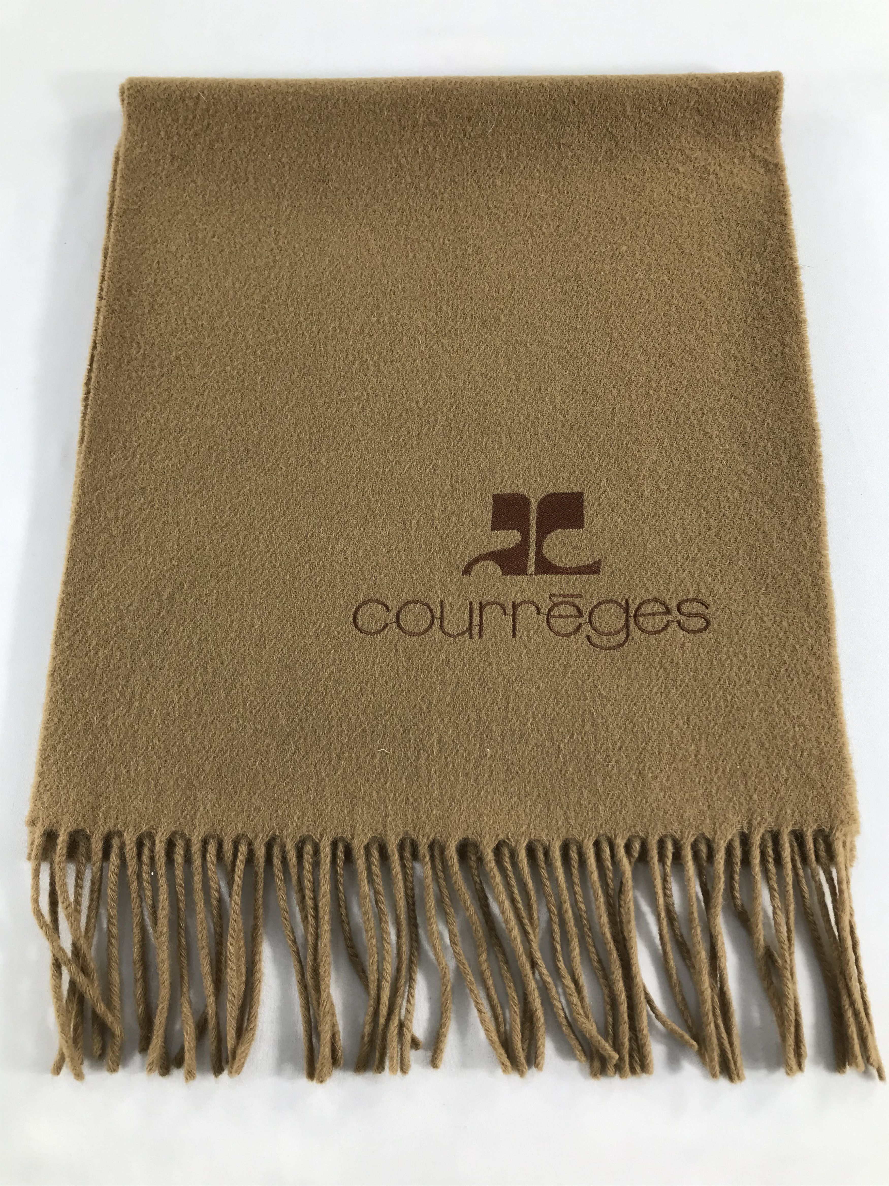 Courreges Courreges Tan Wool Scarf Muffler V533 Size ONE SIZE - 2 Thumbnail
