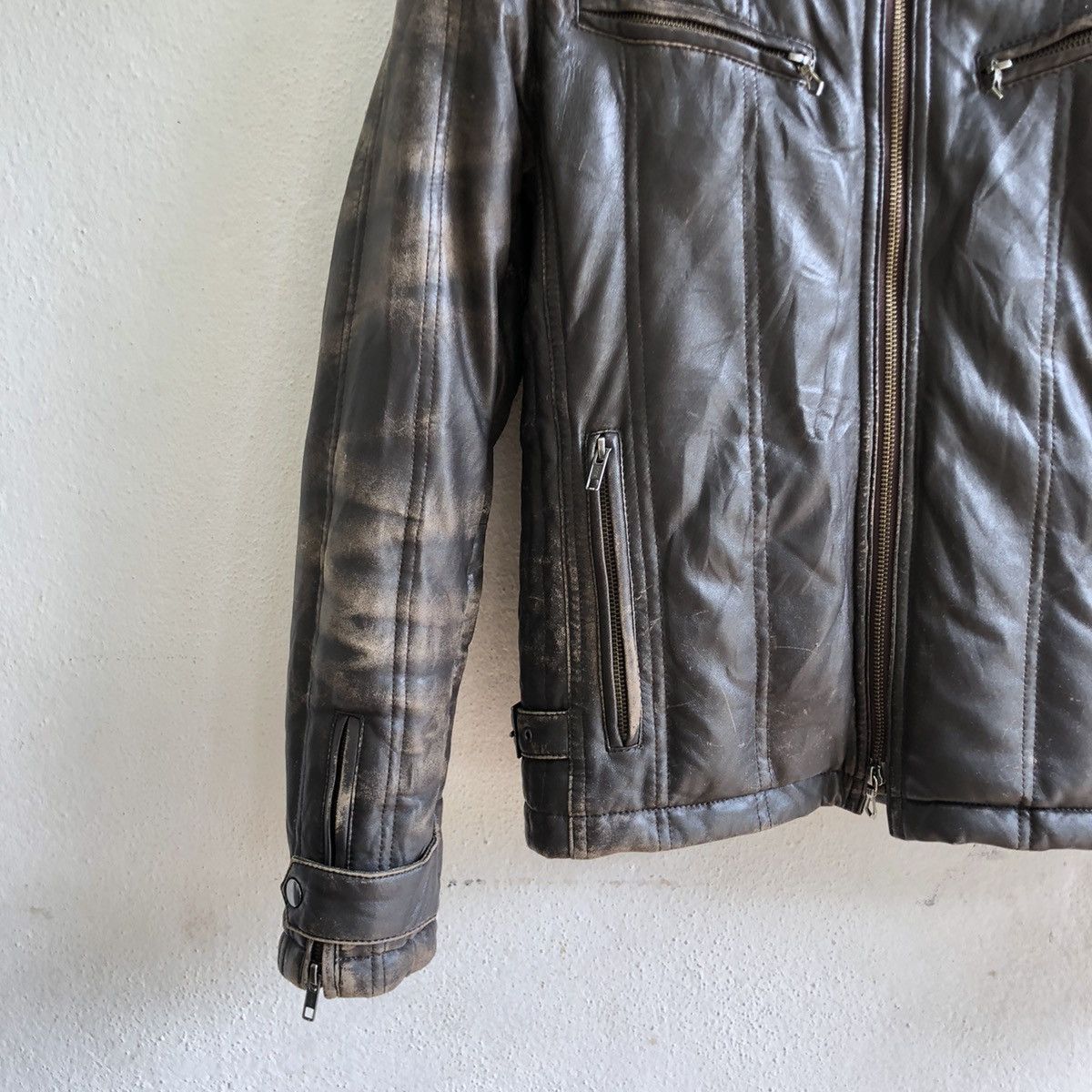 Japanese Brand HARUF distressed moto leather jacket Size US S / EU 44-46 / 1 - 7 Thumbnail