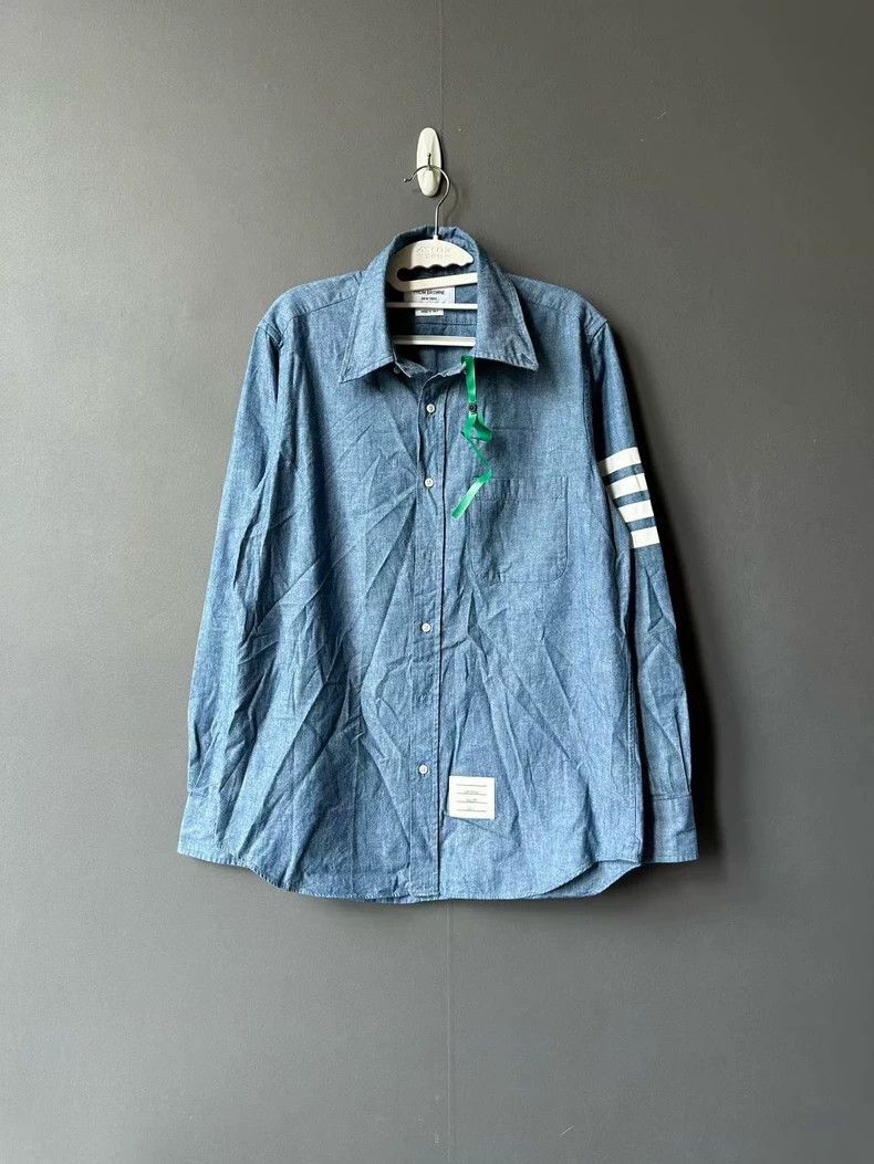 Thom Browne Thom Browne Denim Blue Shirt-dmc Size US M / EU 48-50 / 2 - 5 Thumbnail