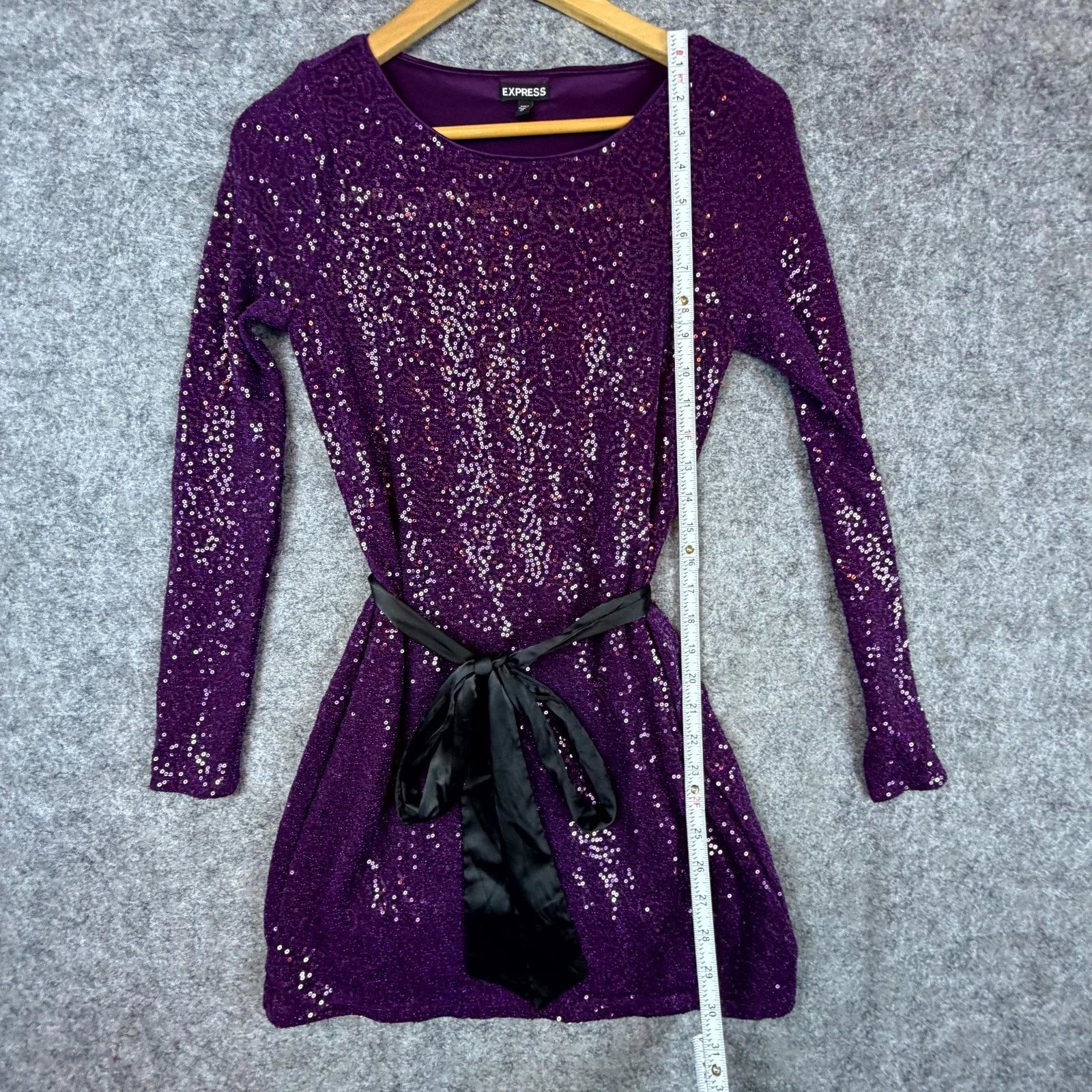 Express Express Bling Dress Womens XS Purple Sequin NYE Sparkle HOCO Size XS / US 0-2 / IT 36-38 - 5 Thumbnail