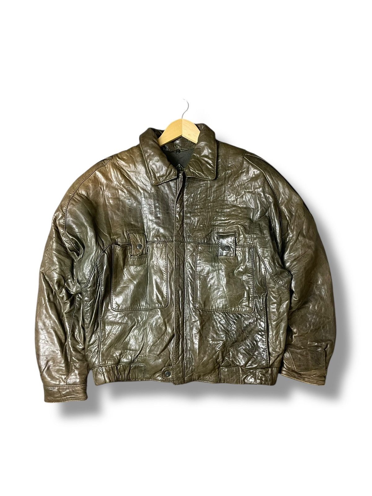 Vintage TORRAS Brand Multipocket Leather Jacket (114)