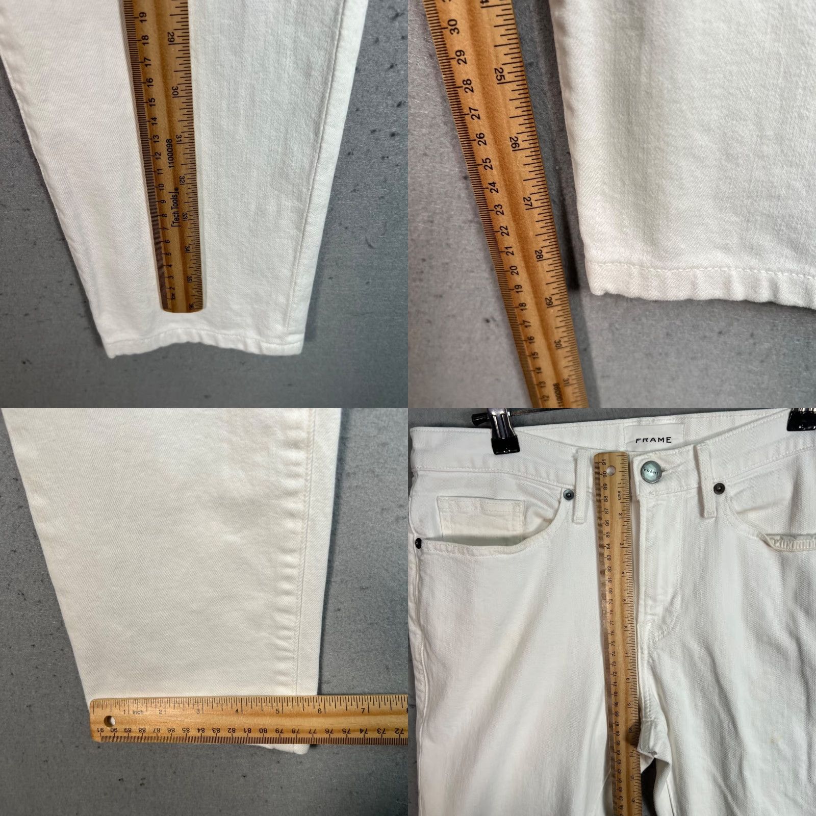 Frame FRAME Jeans Men's Size 30 Skinny White Cotton Denim 5-Pocket Rise Mid Inseam 29 Adult Mens Skinny Jeans and Pants Size US 30 / EU 46 - 8 Thumbnail