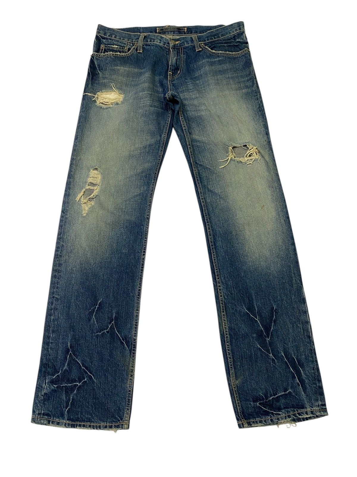 PPFM Japanese brand X ppfm distressed jeans Size US 34 / EU 50 - 6 Thumbnail