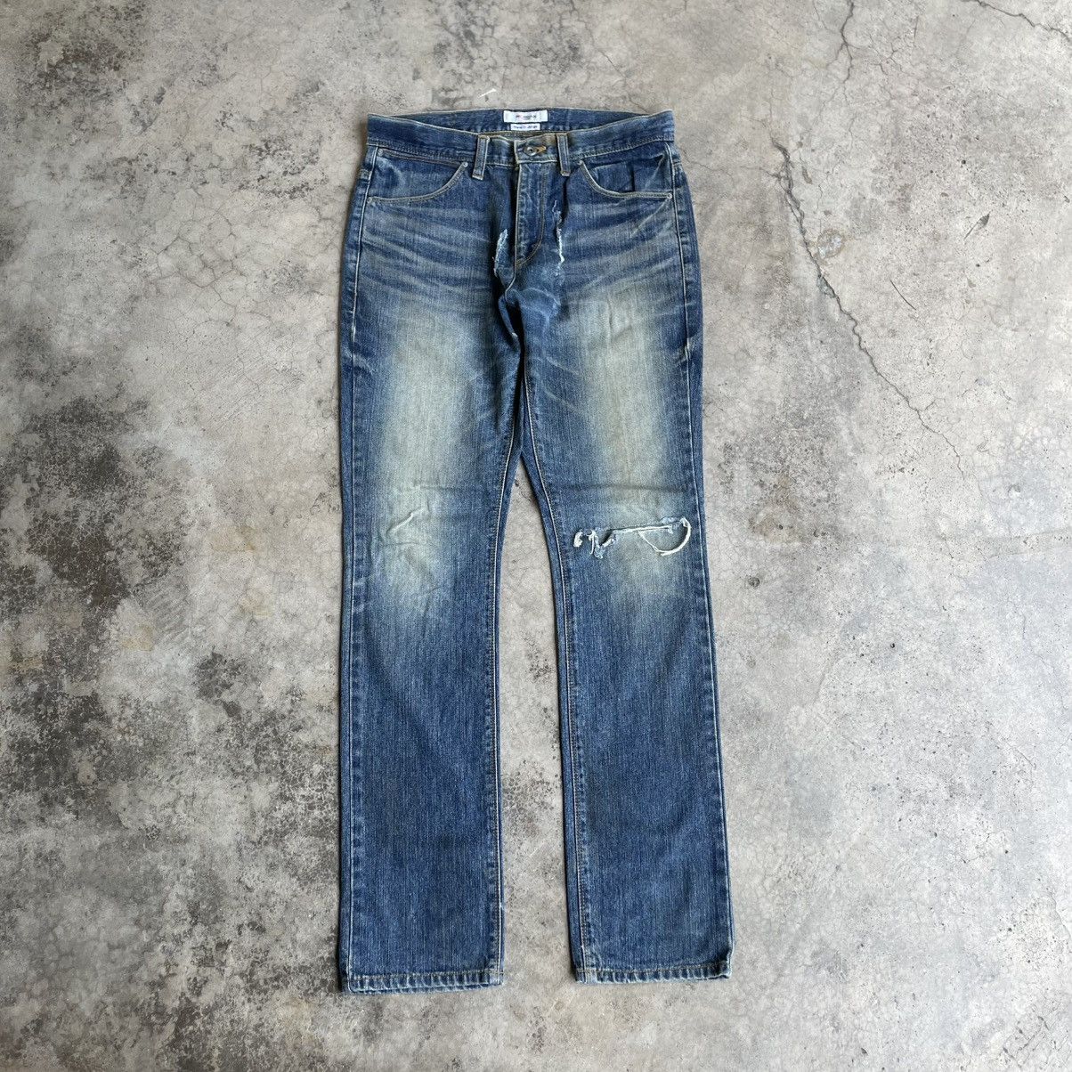 Morgan Homme 🔥🇯🇵Morgan Homme Japan Made Ripped Distress Denim Jeans Size US 31 - 1 Thumbnail