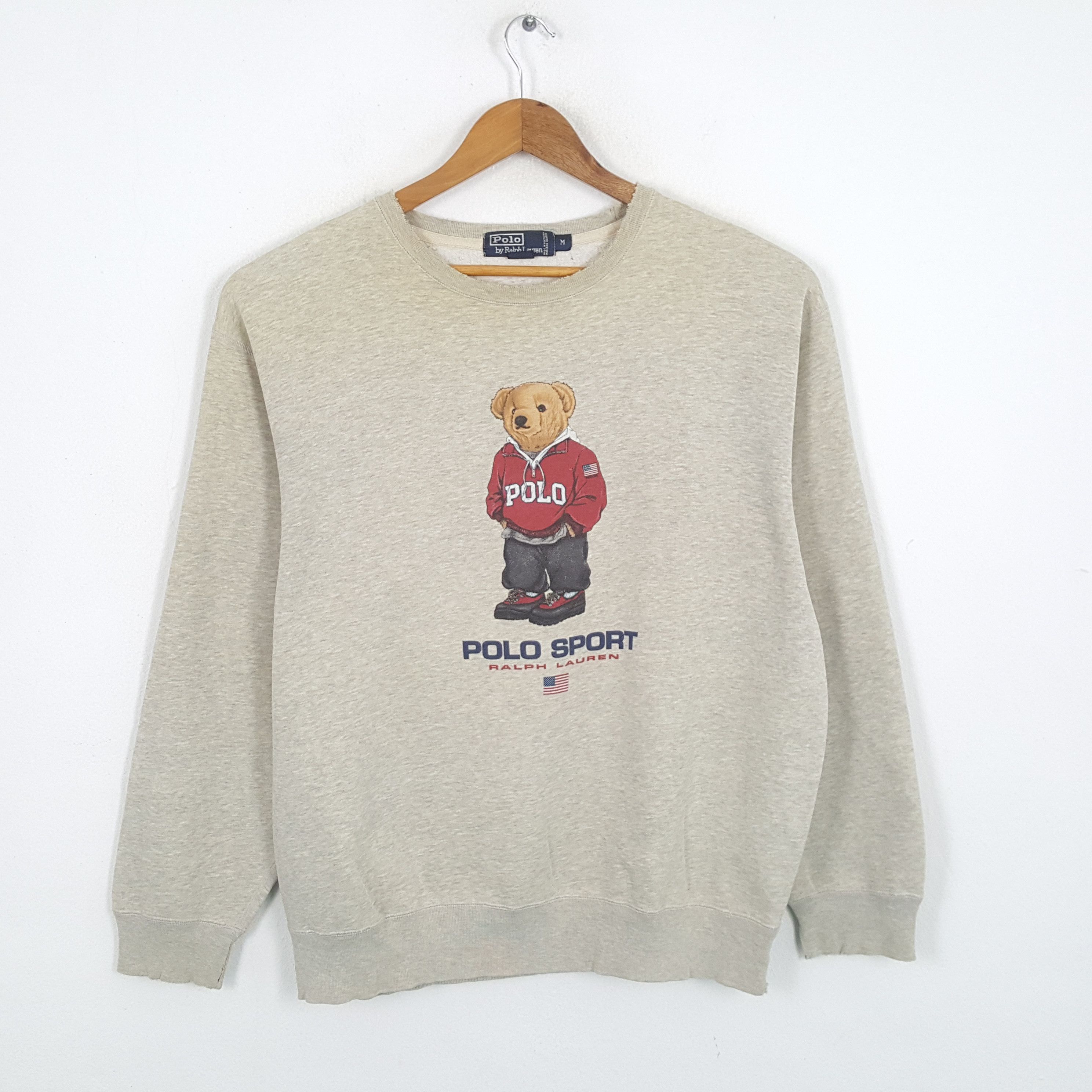 Polo Ralph Lauren × Vintage Vintage POLO BEAR by RALPH LAUREN Distressed Sweatshirt Size US L / EU 52-54 / 3 - 1 Thumbnail