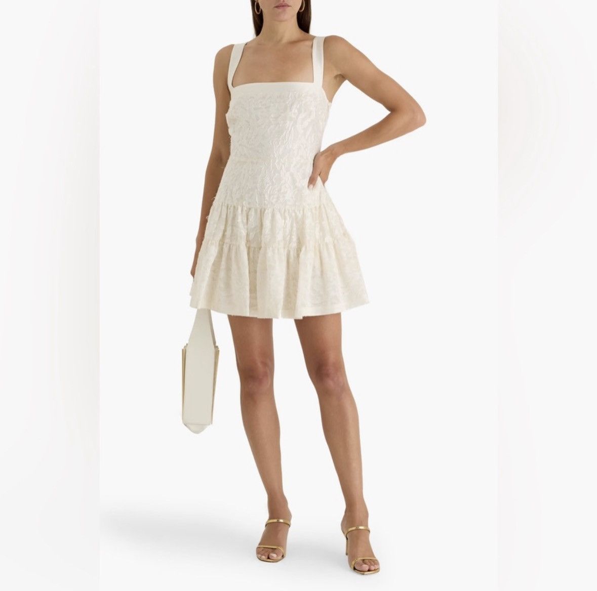 Jonathan Simkhai Simkhai Laila Tiered Jacquard Mini Dress/Size 0 Size XS / US 0-2 / IT 36-38 - 1 Thumbnail