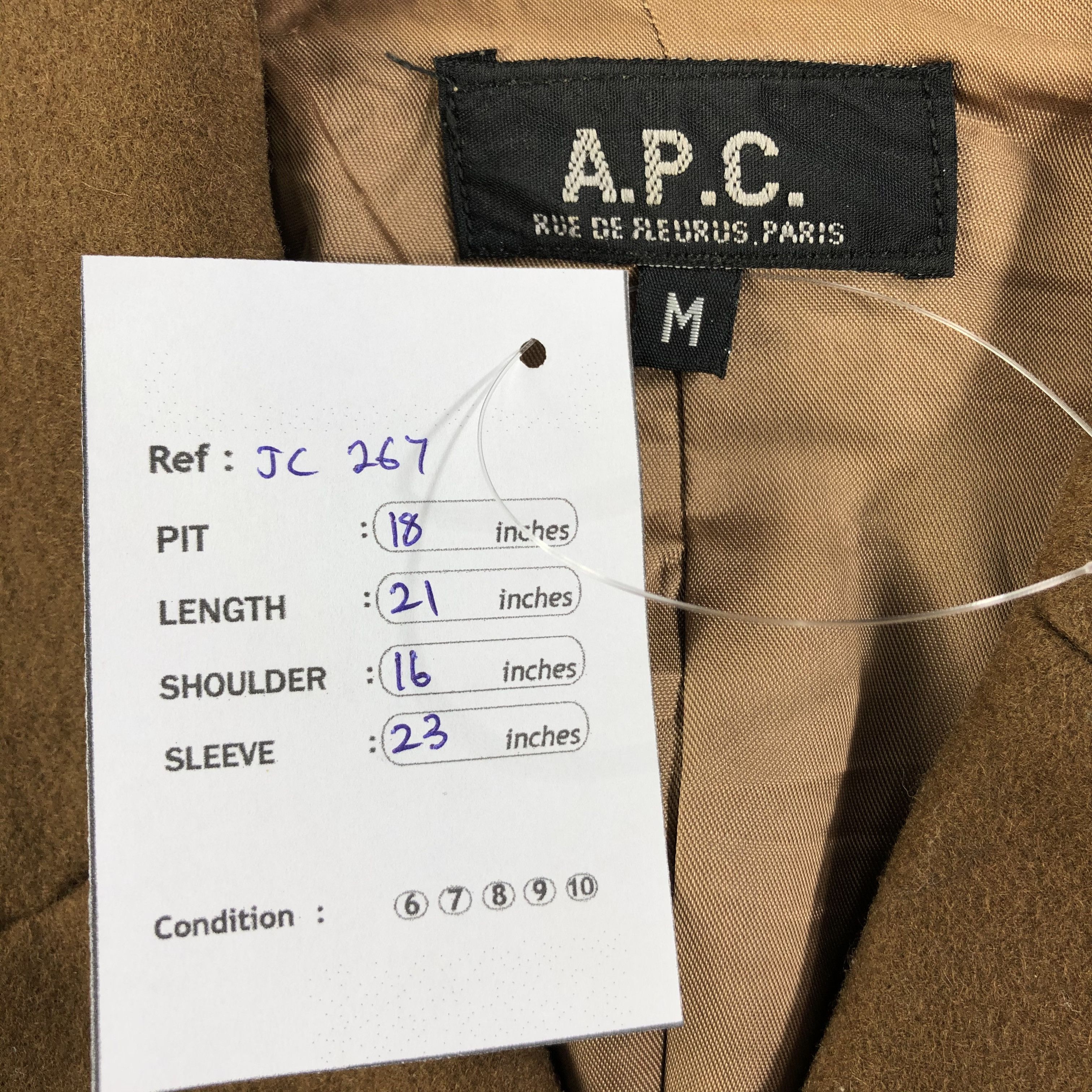A.P.C. Vintage 90s APC Wool Peacoat Jacket JC267 Size S / US 4 / IT 40 - 10 Thumbnail