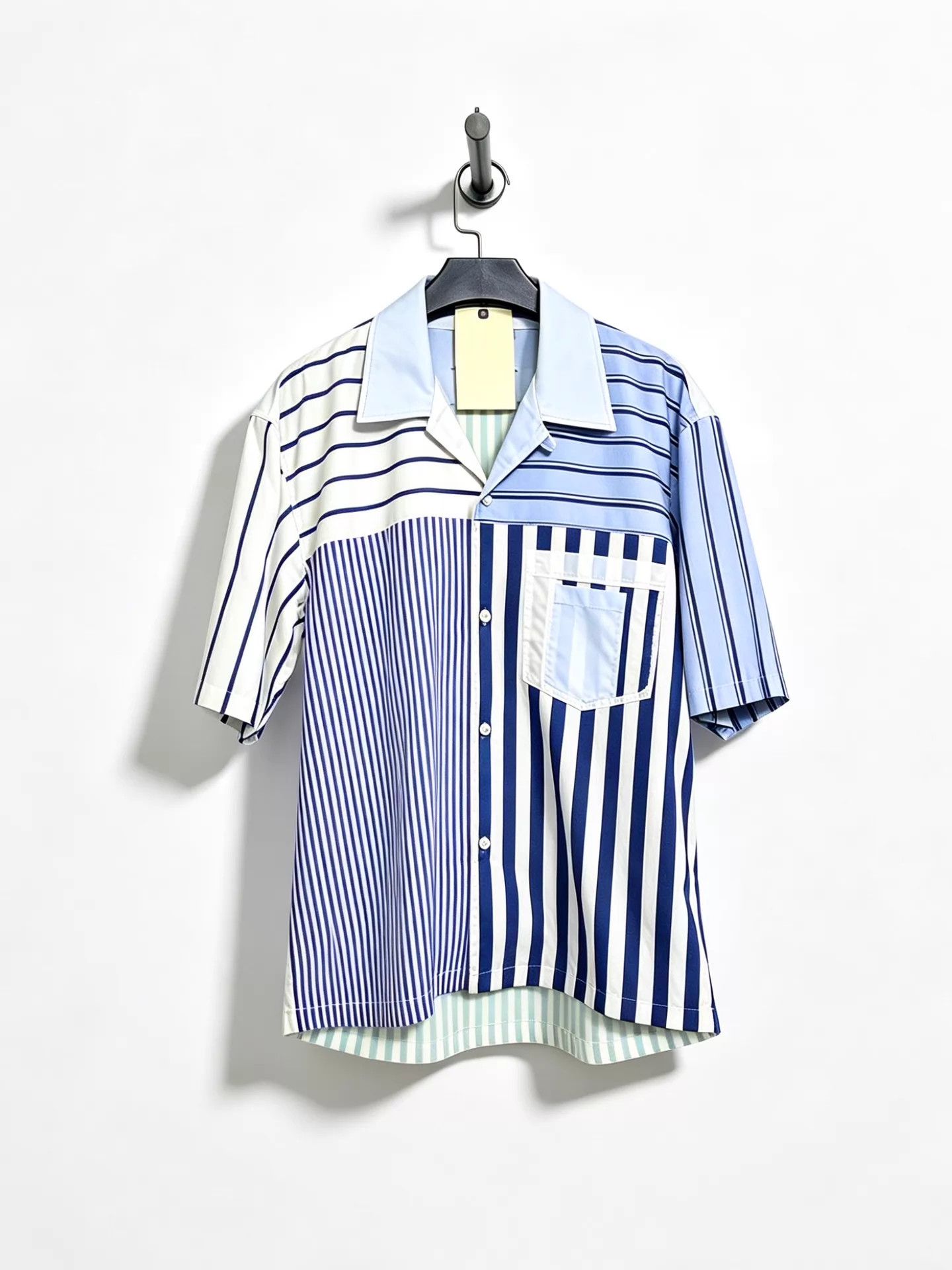 Maison Margiela Maison Margiela Cuban Collar Blue-White Striped Shirt Size US M / EU 48-50 / 2 - 1 Thumbnail