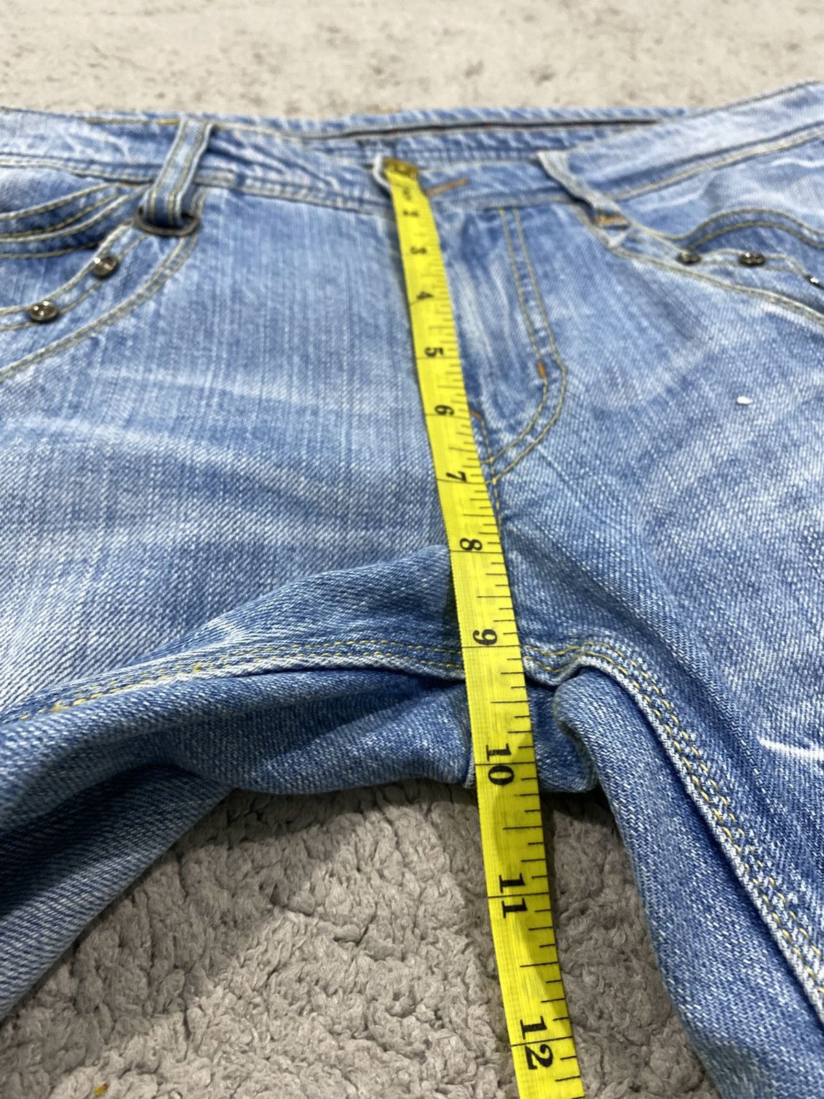 If Six Was Nine Nicole Club For Men Flared Studded Punk Style Jeans Denim Size US 34 / EU 50 - 22 Thumbnail