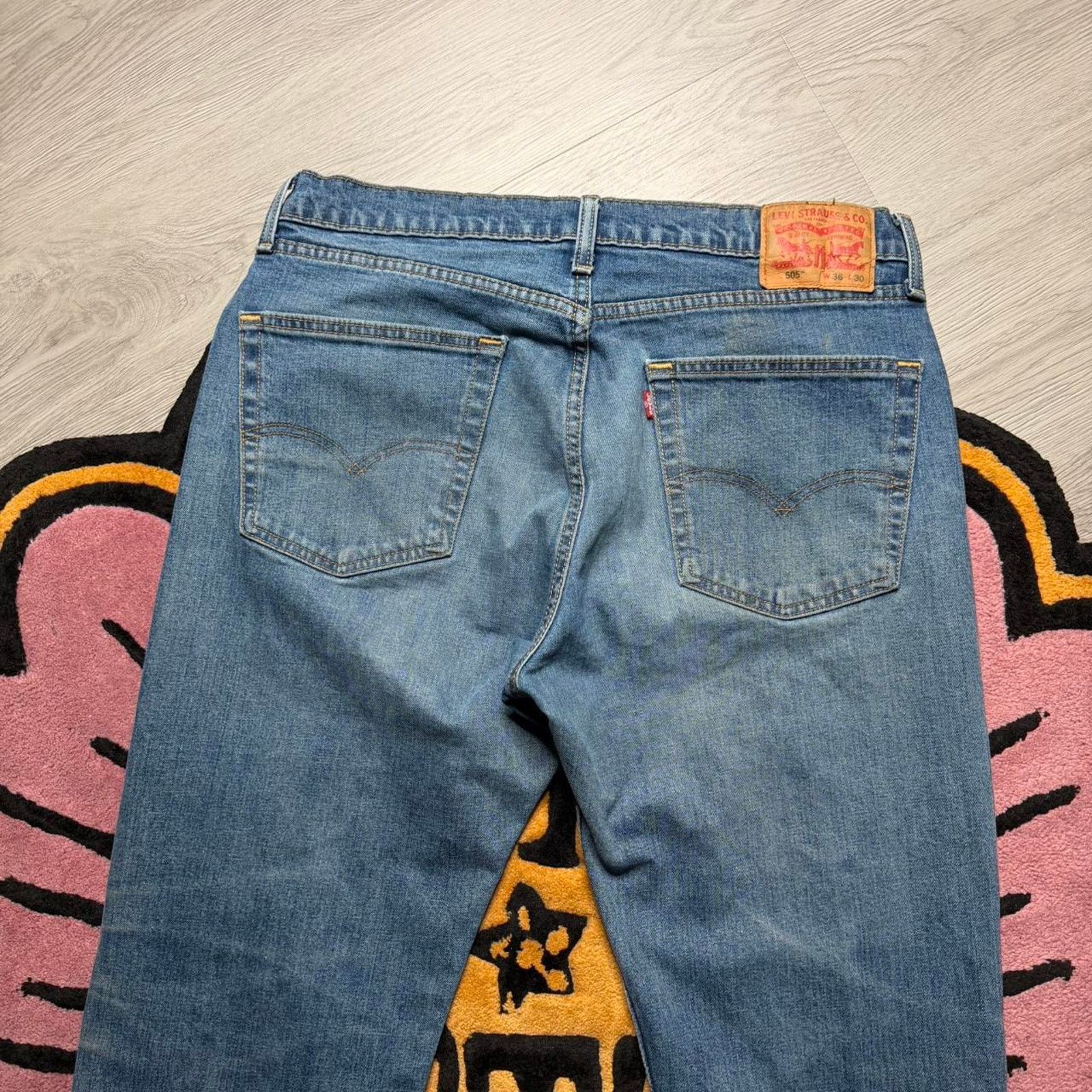 Levi's Levi’s Strauss 505 Regular Straight Fit Dirty Wash Jeans Size US 36 / EU 52 - 8 Thumbnail