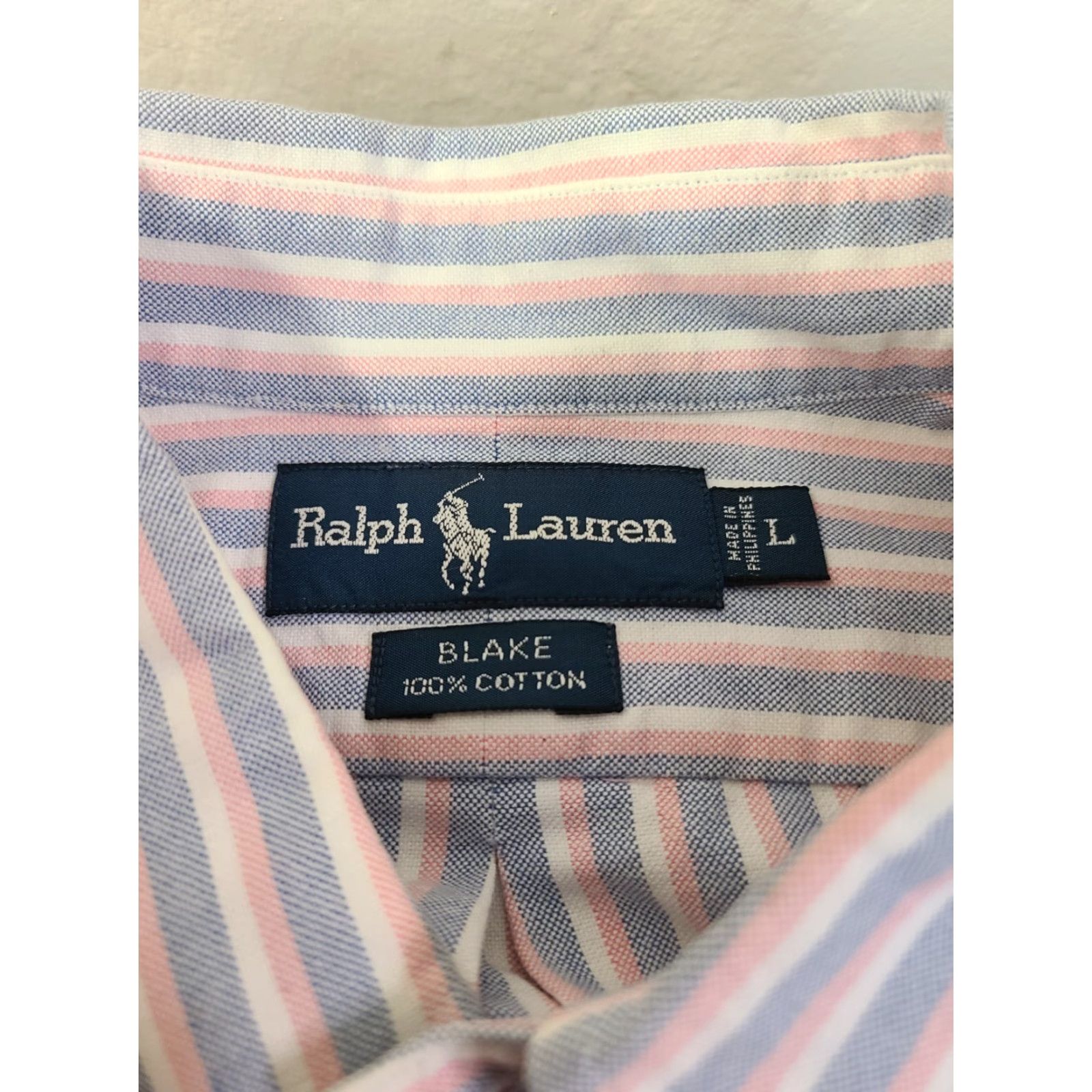 Polo Ralph Lauren Polo Ralph Lauren Shirt Men L Blue Pink Striped Long Sleeve Button-Down Collared Knit Cotton Button-Up Embroidered Logo casual Business Travel Size US L / EU 52-54 / 3 - 5 Thumbnail