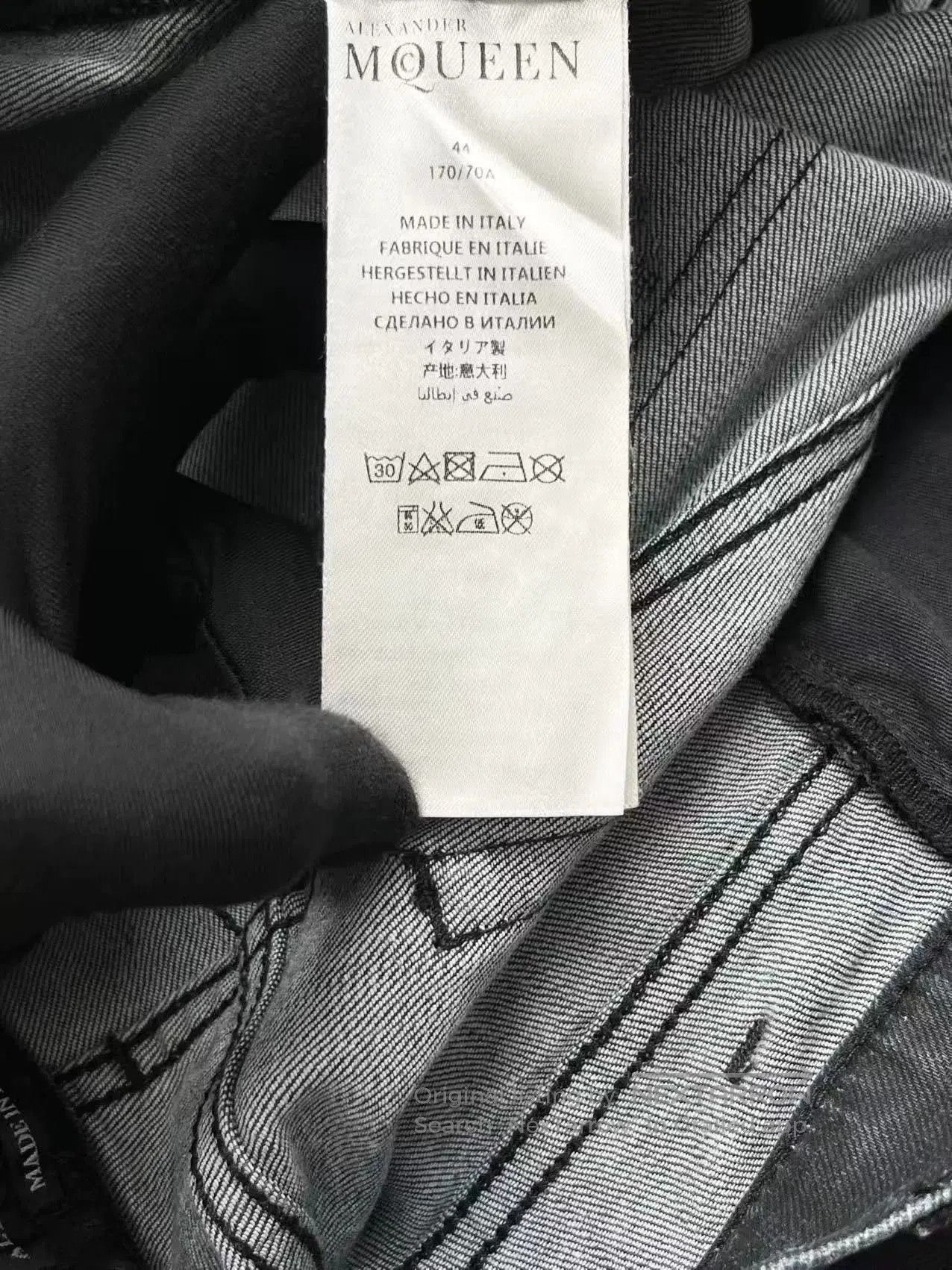 Alexander McQueen black washed side zipper denim pants. Size US 44 / EU 60 - 5 Thumbnail