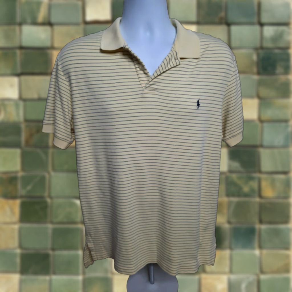 Polo Ralph Lauren Polo Ralph Lauren Polo Shirt Men's 100% Cotton Classic Fit Yellow Stripe Short Sleeve Medium Size US M / EU 48-50 / 2 - 1 Thumbnail