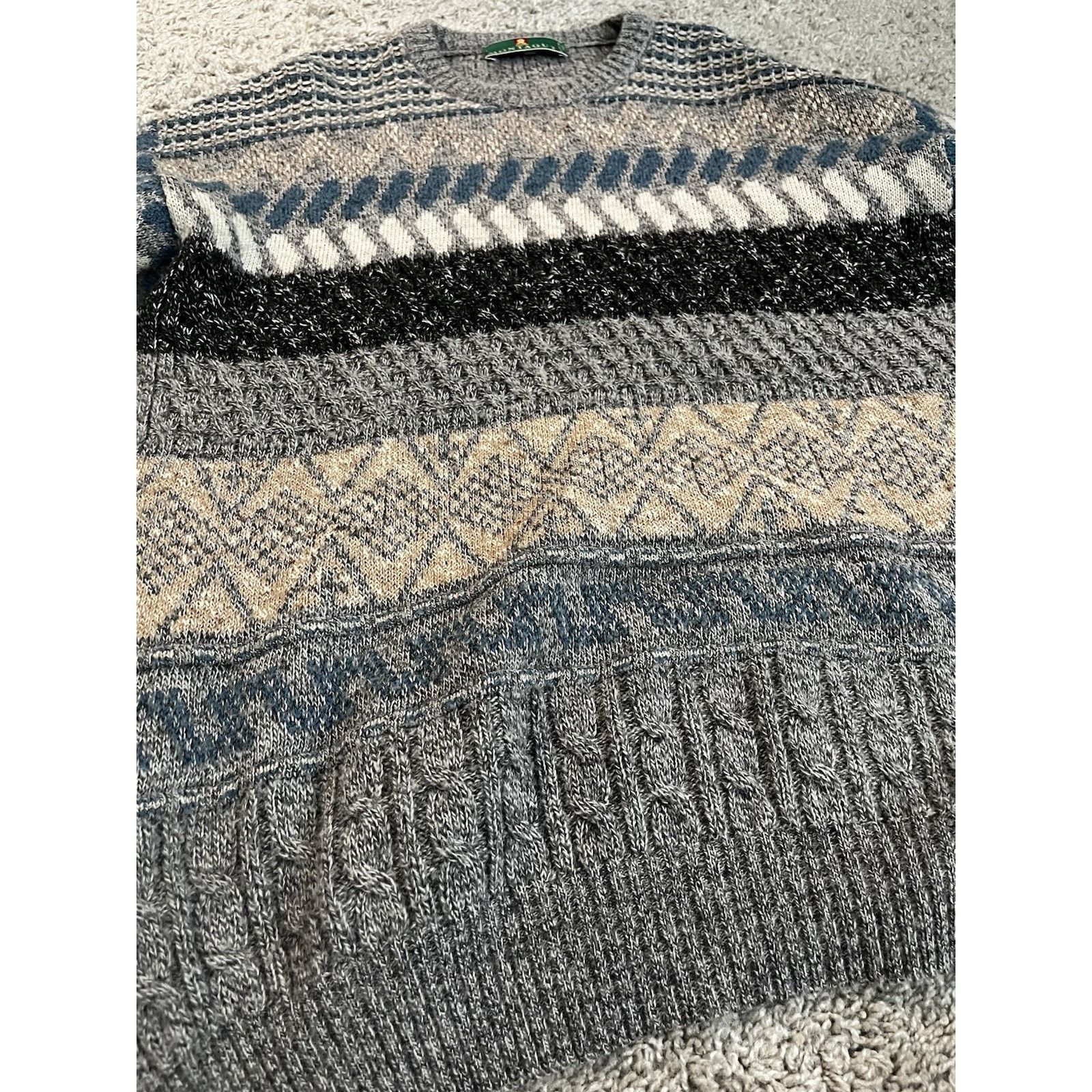 Montagut Vintage Montagut Sweater Mens Large Gray Pattern Knit Italy Size US L / EU 52-54 / 3 - 10 Thumbnail