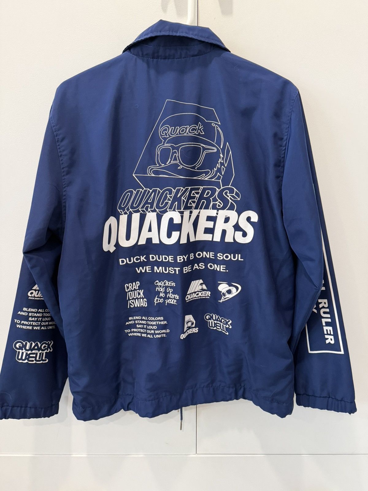 Japanese Brand B One Soul Japanese blue coach jacket Windbreaker QUACKERS! Size US M / EU 48-50 / 2 - 2 Thumbnail