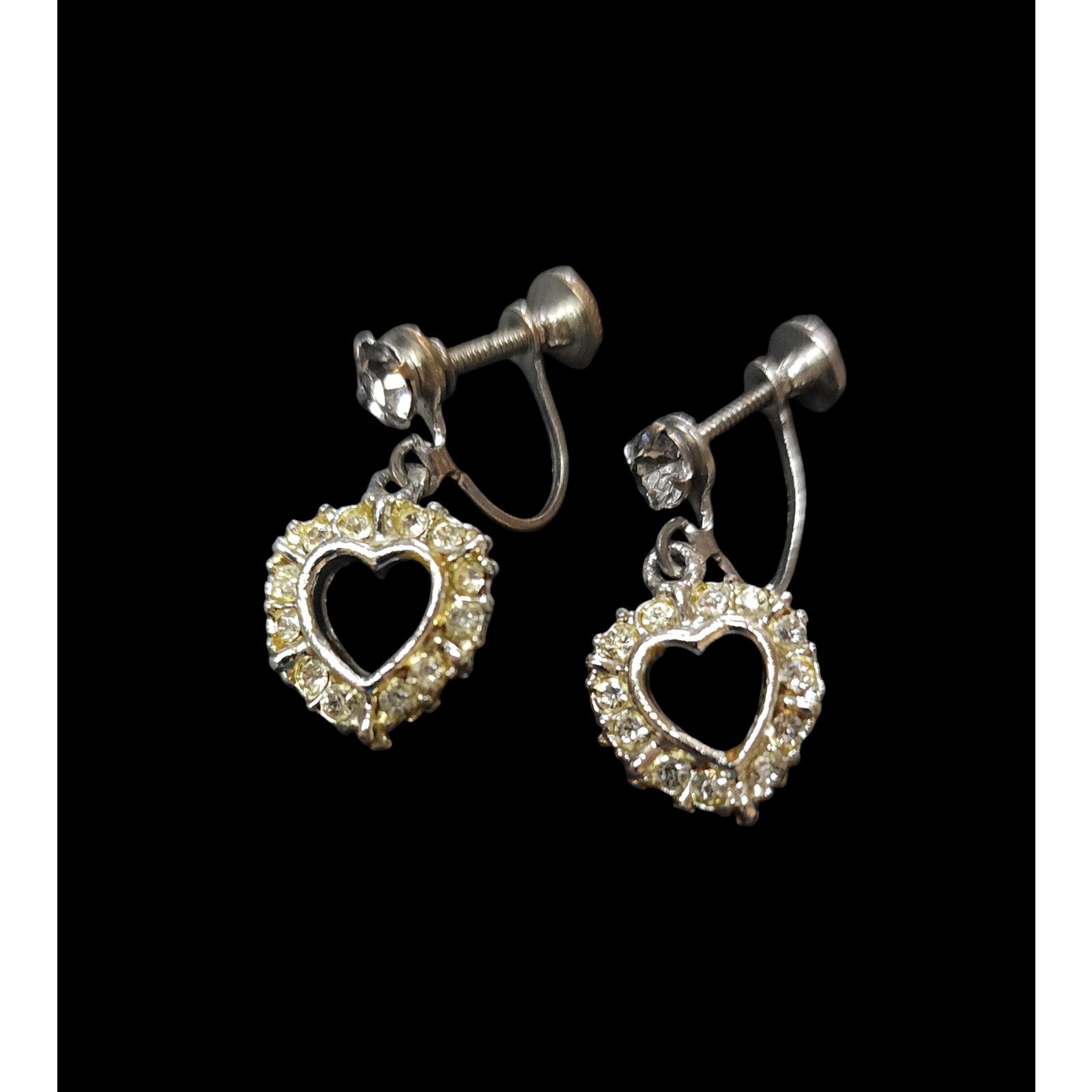 The Unbranded Brand Vintage heart rhinestones screw back earrings necklace Size ONE SIZE - 6 Thumbnail