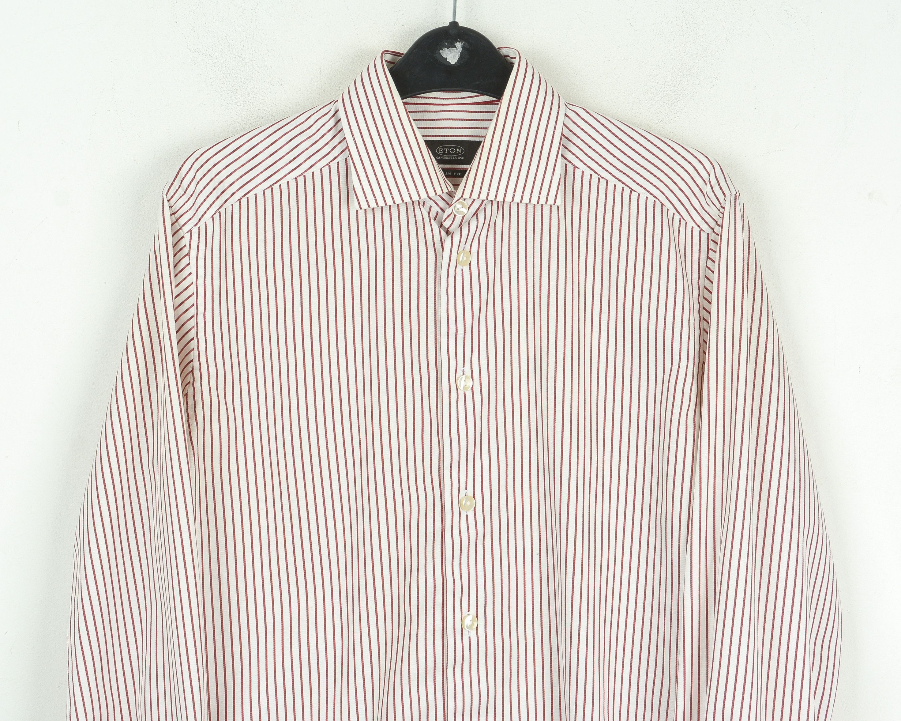 Eton ETON Single Cuff Shirt Slim Fit 15" Size 38 Striped Formal Size 38R - 2 Thumbnail