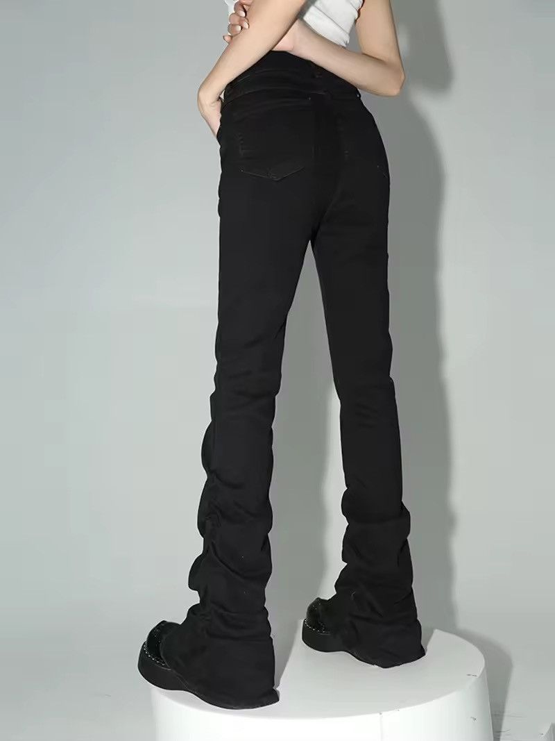 Jean Black Ruched Flare Stretch Bootcut Jeans Size 26" / US 2 / IT 38 - 3 Thumbnail