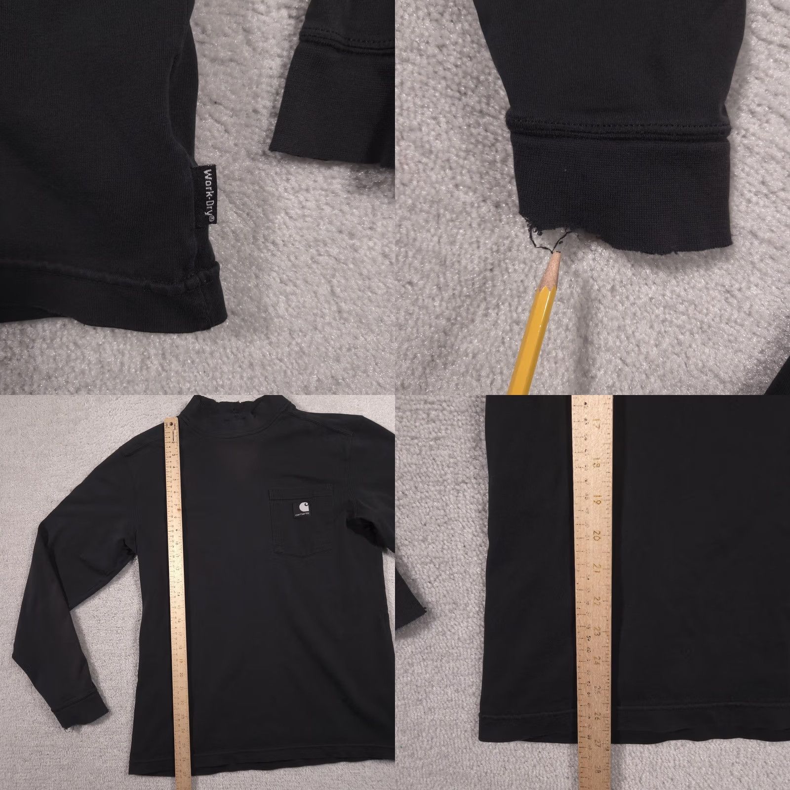 Carhartt Carhartt Shirt Mens Medium Black Mock Neck Long Sleeve Pocket Work Dry Tee Size US M / EU 48-50 / 2 - 8 Thumbnail