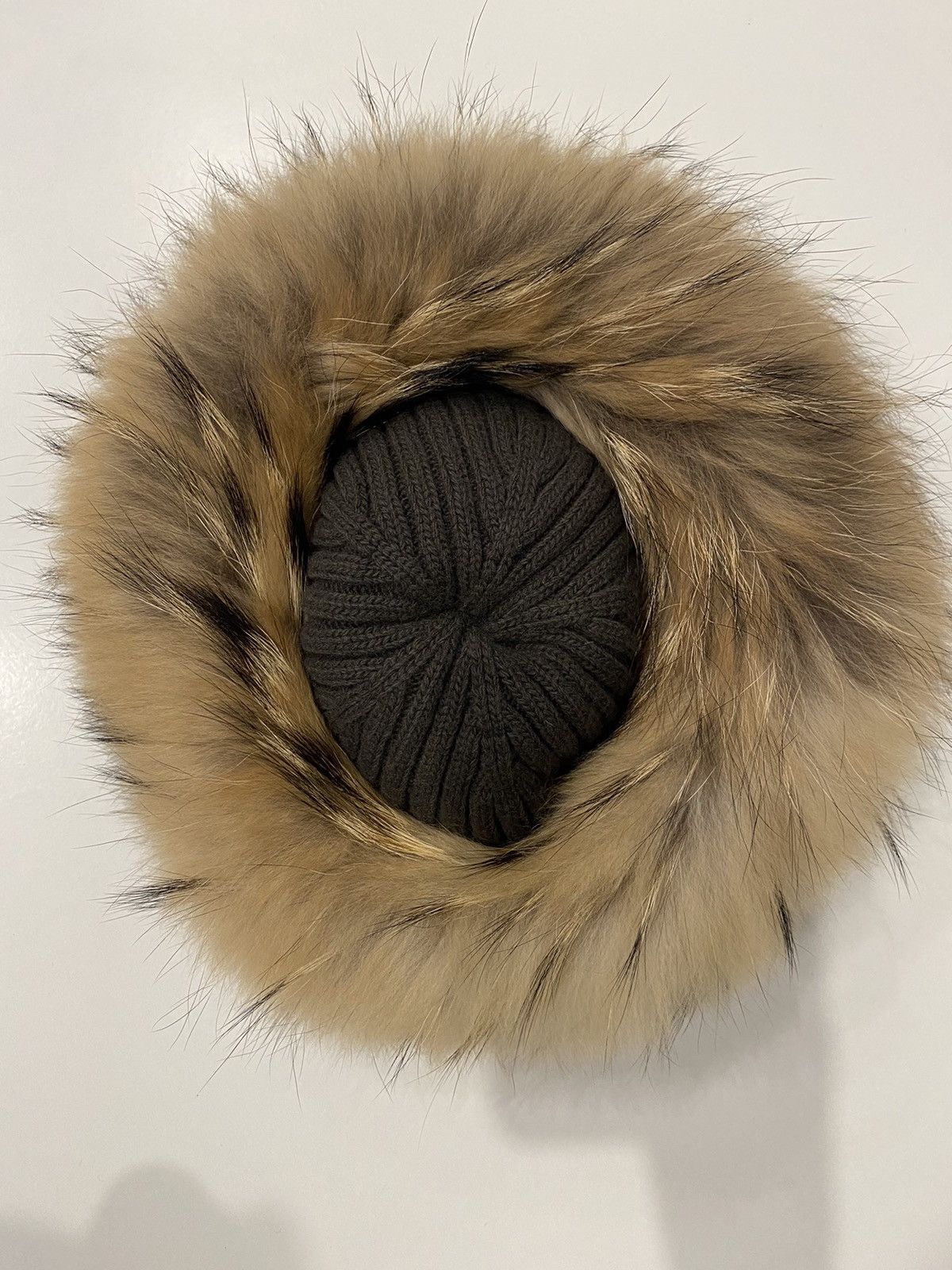 Prada PRADA Milano Wool Knit Hat with Raccoon Fur Size ONE SIZE - 8 Thumbnail