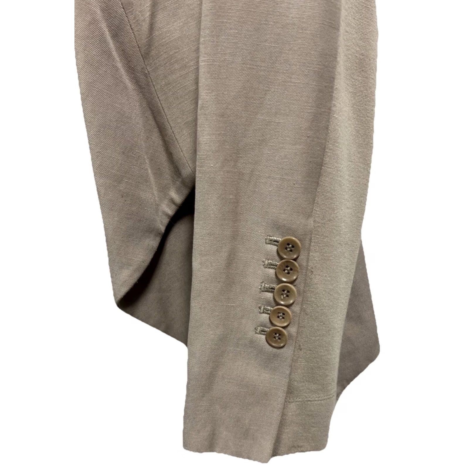 Bcbgmaxazria BCBGMAXAZRIA Women’s Blazer Medium Taupe Draped Open Front Lightweight Moto Waterfall Size M / US 6-8 / IT 42-44 - 6 Thumbnail