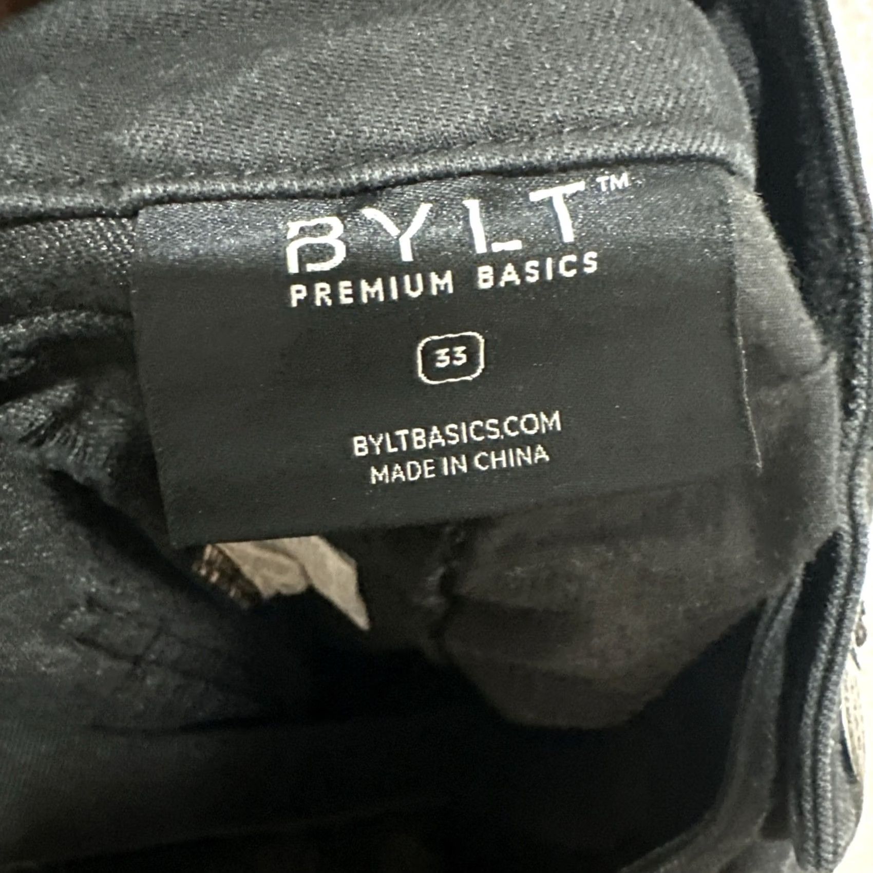 Vintage BYLT Jeans Mens 33 Black Tapered Stretch Denim Everyday Pant Shirt? Size US 33 - 3 Thumbnail