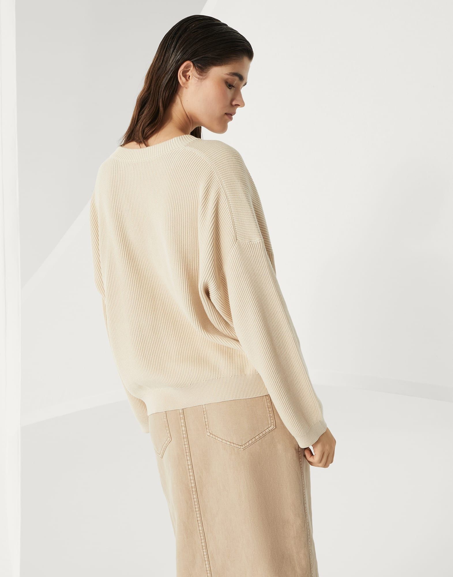 Brunello Cucinelli o1la1rc1a0326 English Rib Sweater in Butter Size S / US 4 / IT 40 - 2 Thumbnail