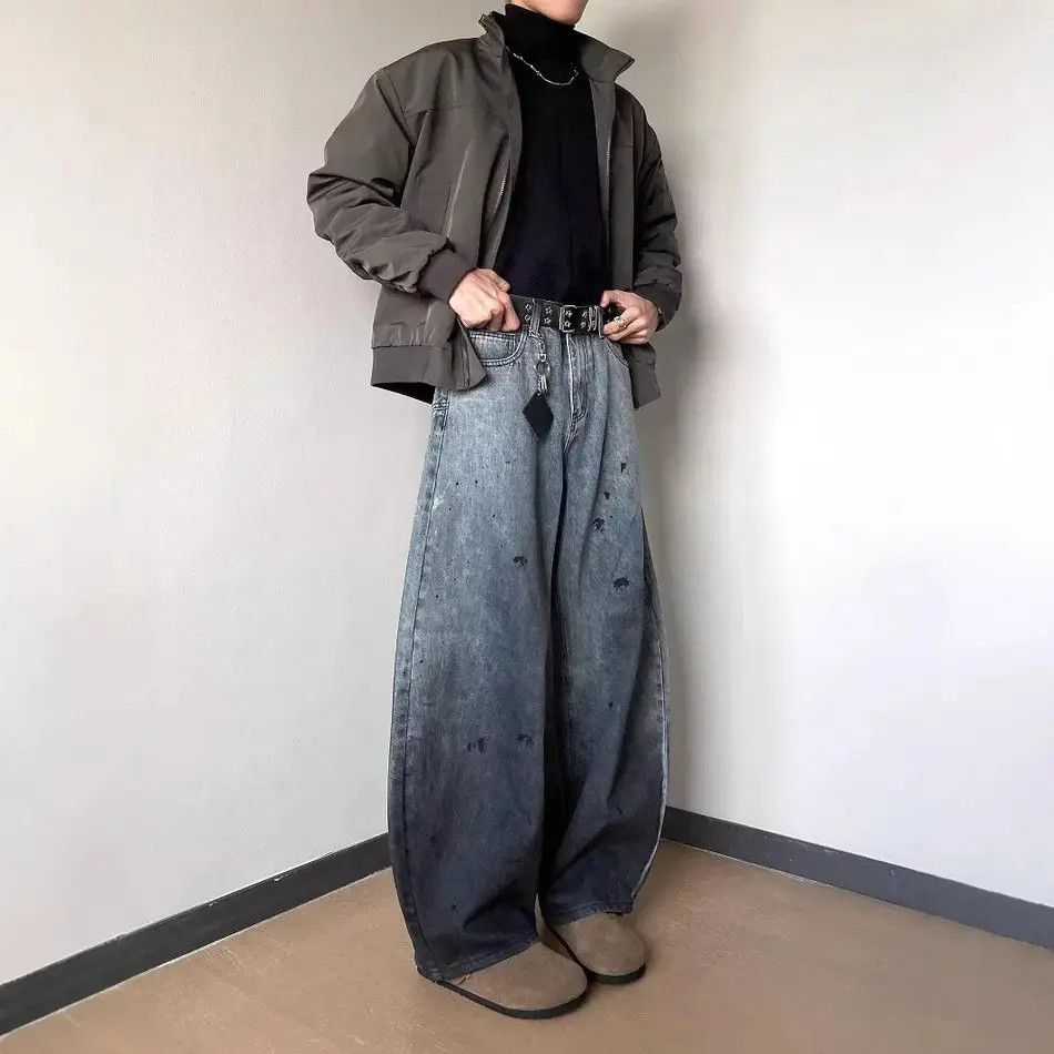 Japanese Brand Retro loose splashed ink gradient jeans Size US 32 / EU 48 - 6 Thumbnail