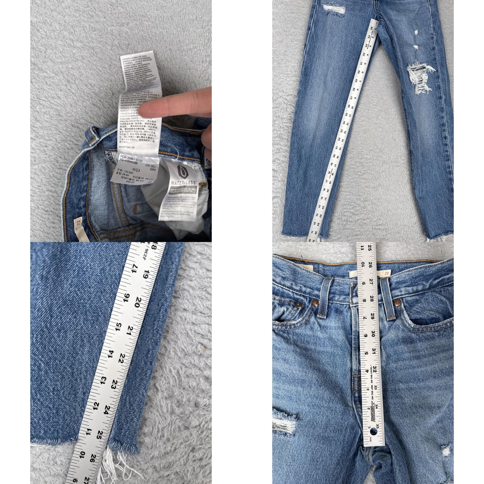 Levi's Levis Jeans Womens 23x26 Blue Denim Premium Wedgie Distressed Mid Rise Big E Size 40" / US 18 - 8 Thumbnail