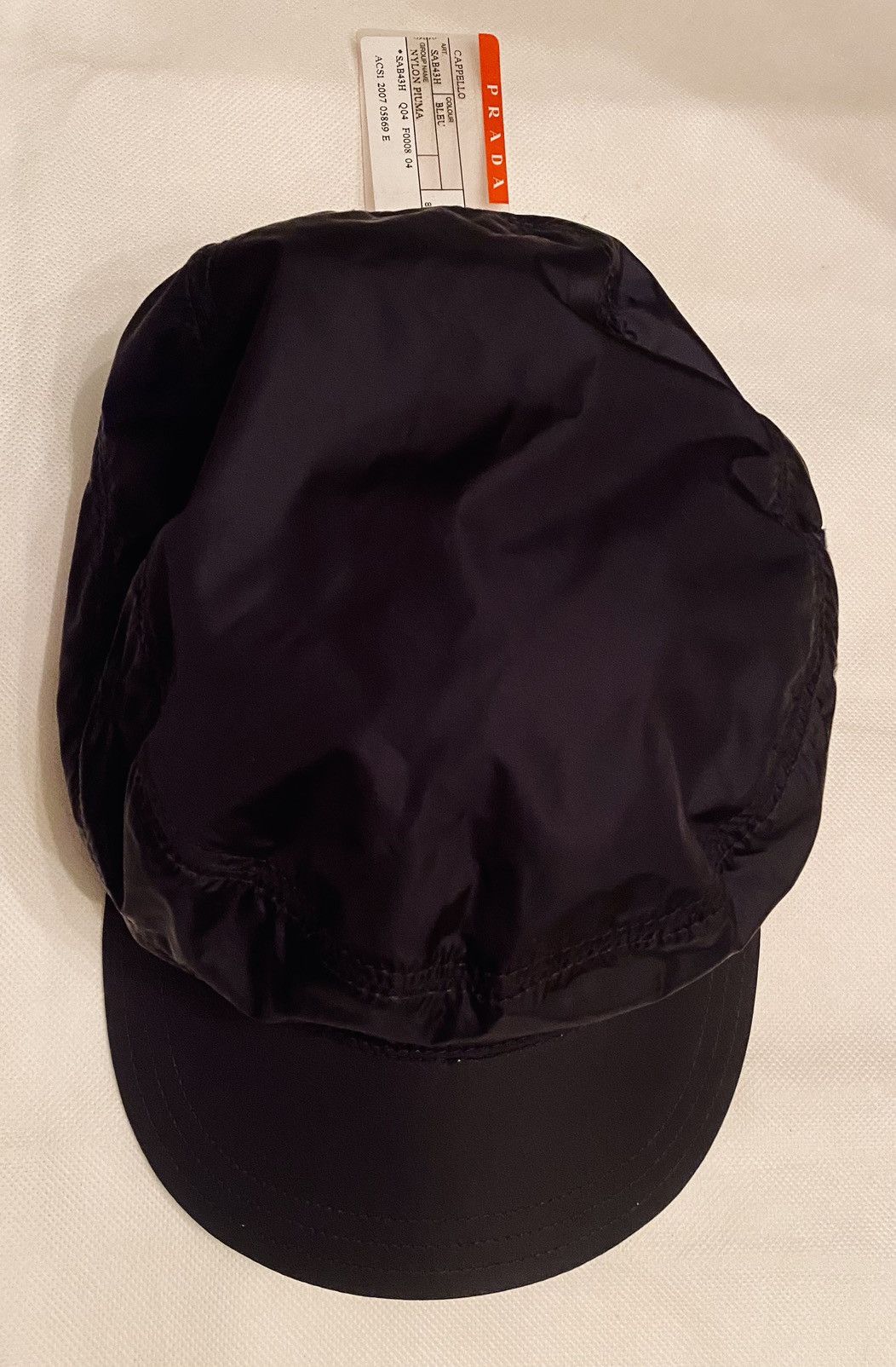 Prada Prada 🇮🇹 Blue Nylon Logo Techno Stripe Cadet Cap Vintage NWT Size ONE SIZE - 19 Thumbnail