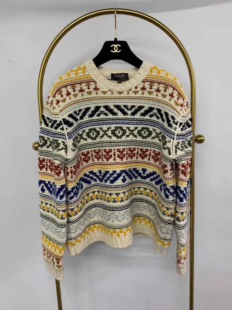 Loro Piana Loro Piana Colorful Printed Cashmere Sweater Size S / US 4 / IT 40 - 1 Thumbnail