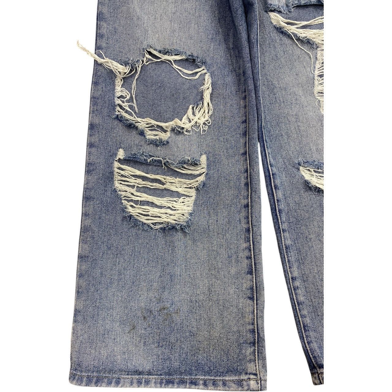 Japanese Brand Japanese Brand Acid Blue Wash Distress Style Baggy Jeans Size US 26 / EU 42 - 6 Thumbnail