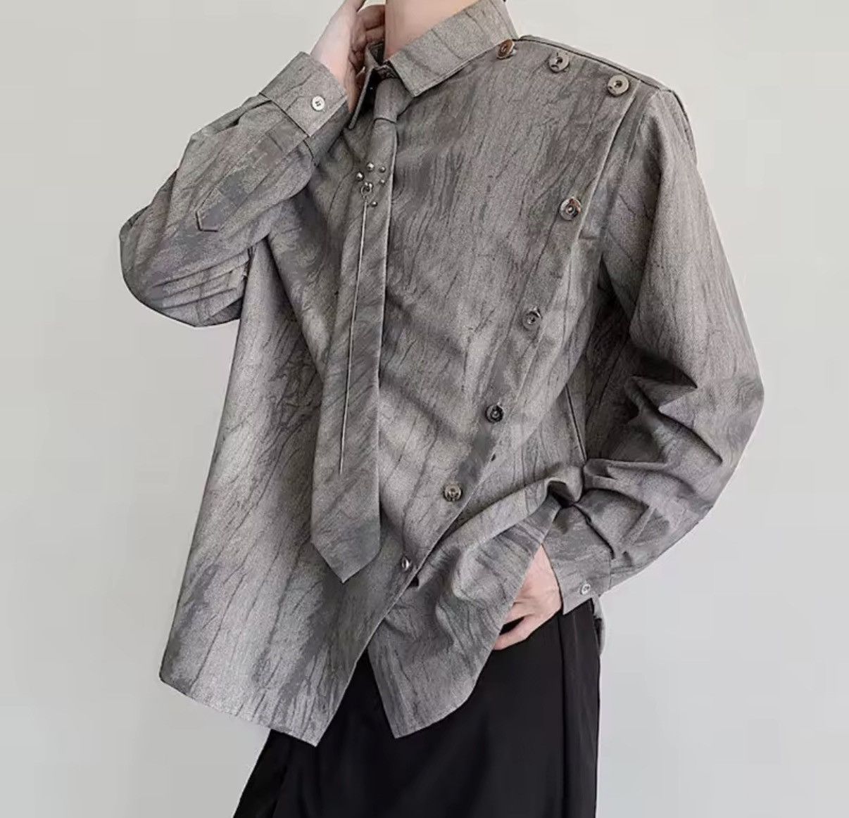 Other Designer Streetwear Asymmetric Punk Long Sleeve Shirt Size US M / EU 48-50 / 2 - 1 Thumbnail