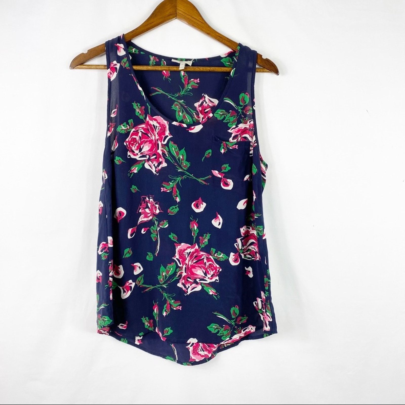 Joie JOIE Rain B Rose Print Tank in Blue - Size Medium Size M / US 6-8 / IT 42-44 - 2 Thumbnail