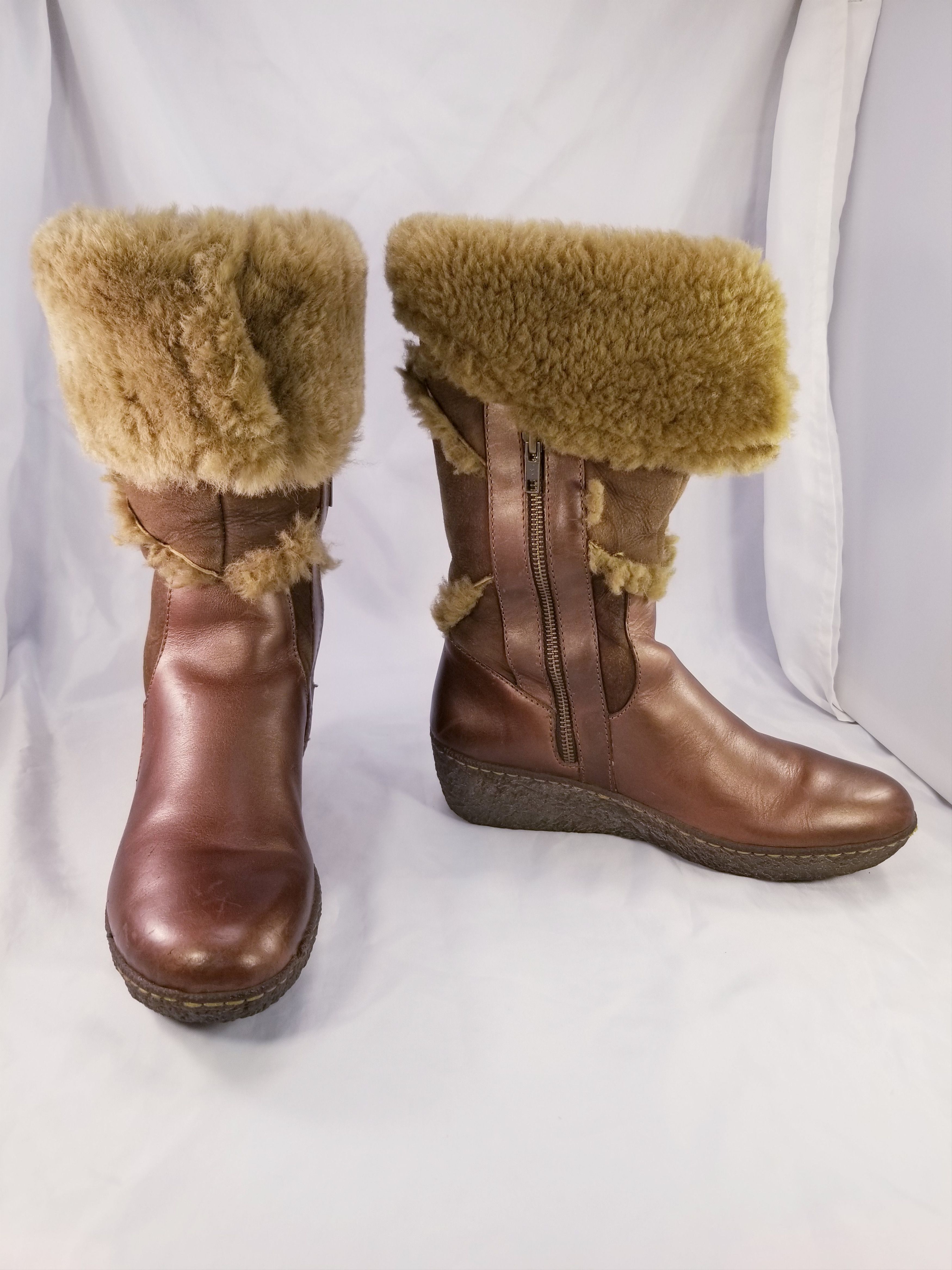 Born SHEARLING SHEEPSKIN WINTER WEDGES PLATFORM Size US 9 / IT 39 - 3 Thumbnail