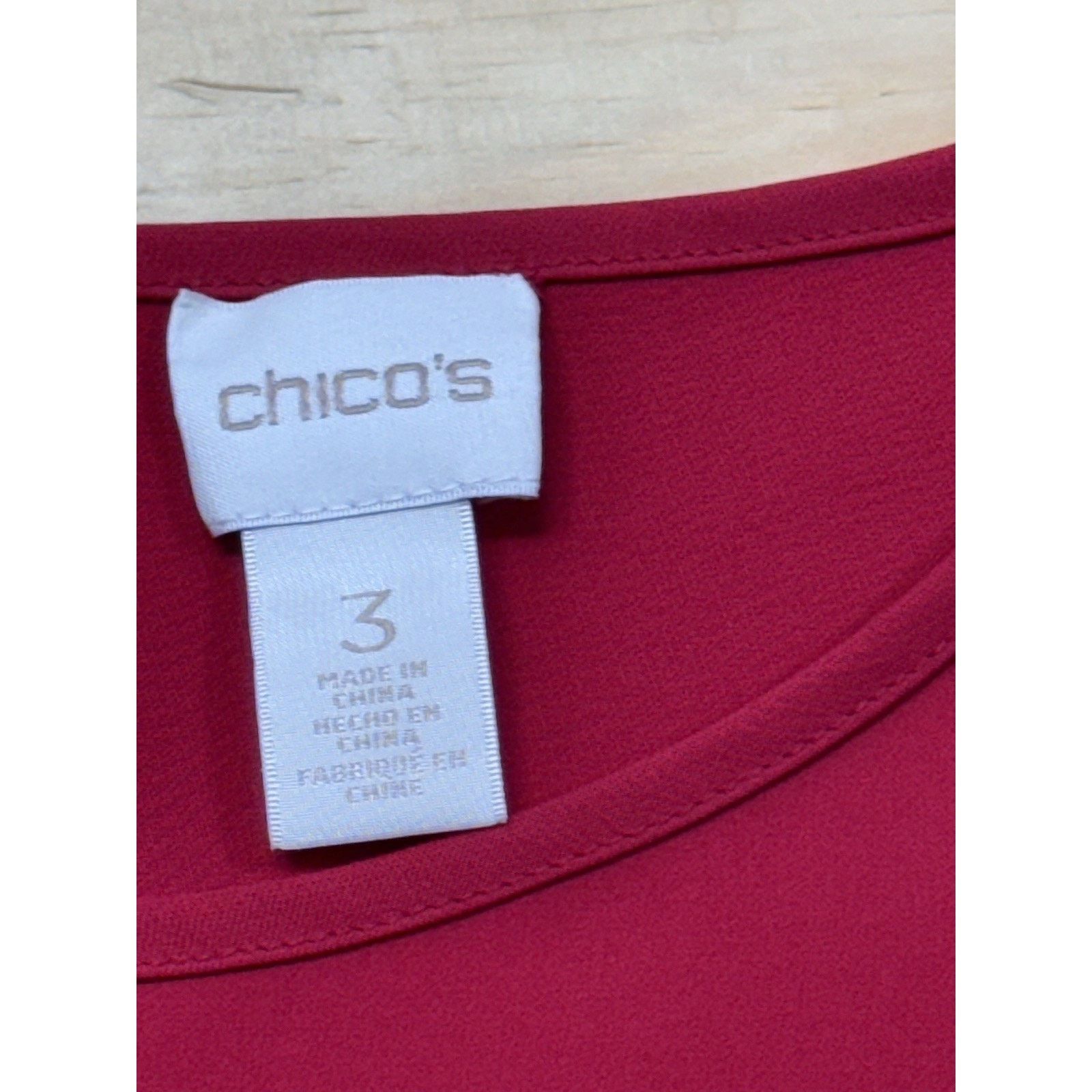 Chicos Chico's Red Accordion Pleated Blouse Women’s Size 3/XL Size XL / US 12-14 / IT 48-50 - 6 Thumbnail