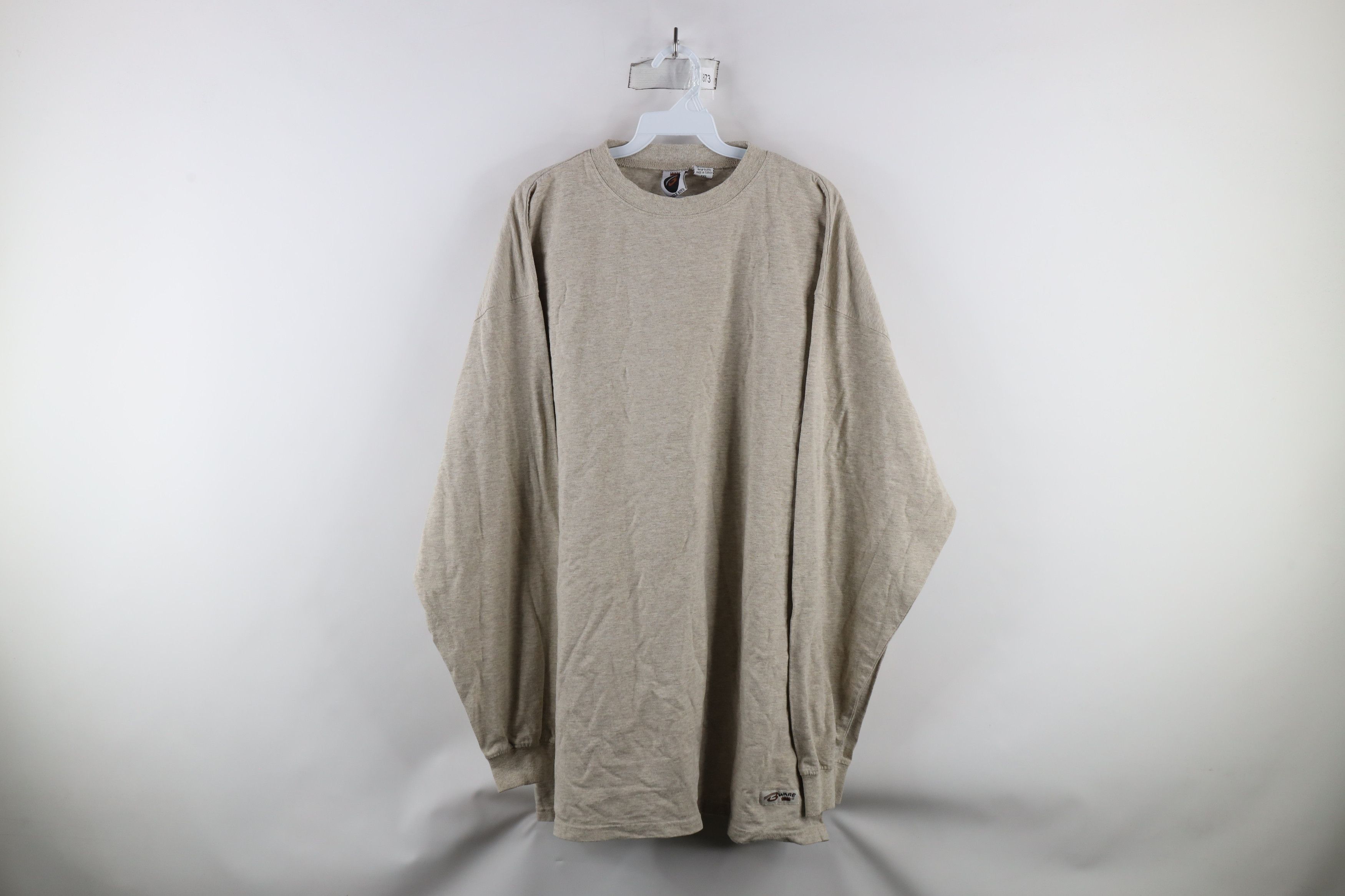 Vintage Vintage 90s Streetwear Long Sleeve T-Shirt Beige Cotton Size US XXL / EU 58 / 5 - 1 Thumbnail