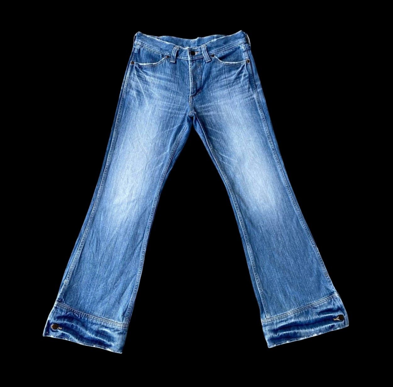 Lee RARE Vintage Lee Riders Button Slit Flare Jean-70s/80s Style Size US 29 - 3 Thumbnail