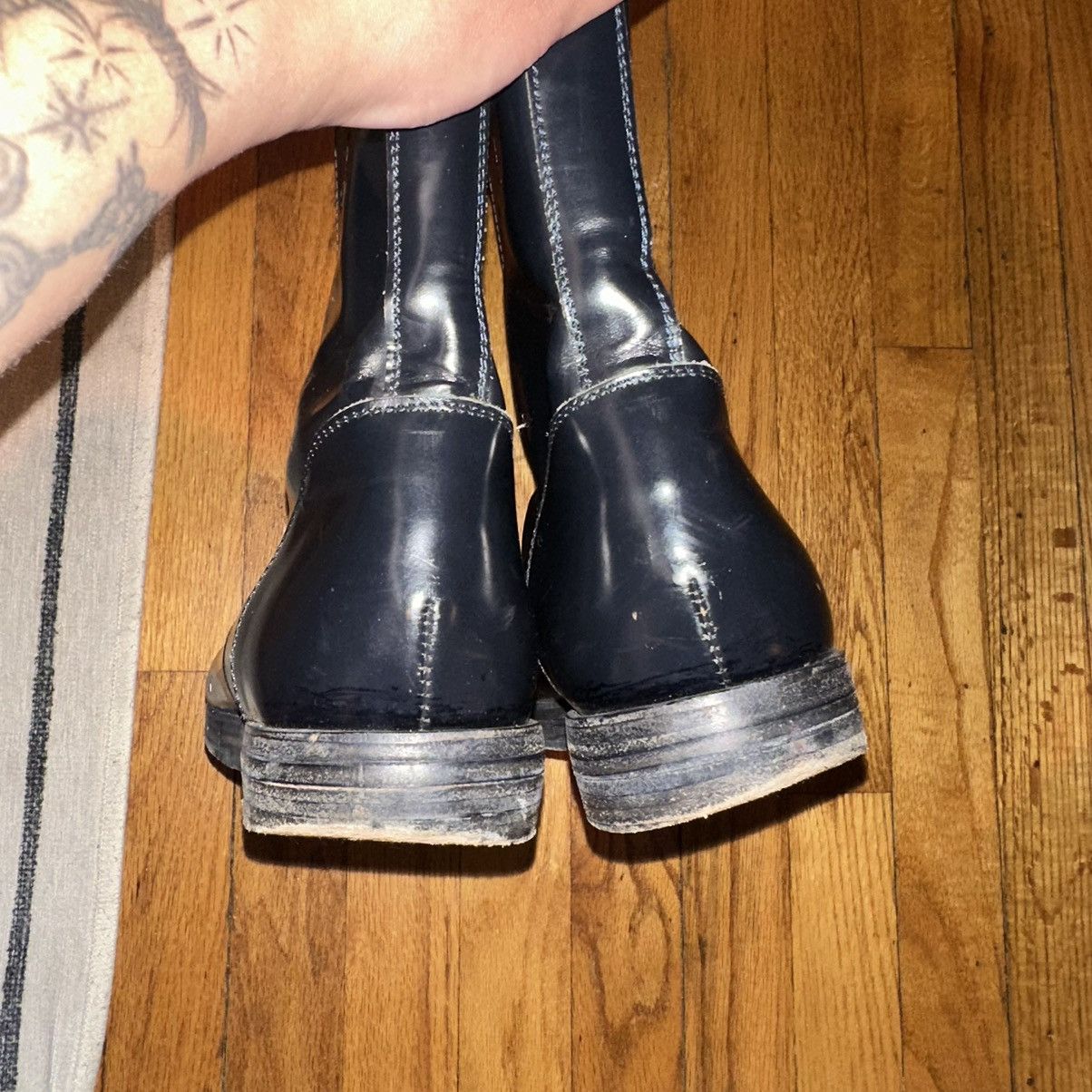 Designer × Tim Hamilton TIM HAMILTON Black Patent Leather Boots Size US 11.5 / EU 44-45 - 5 Thumbnail